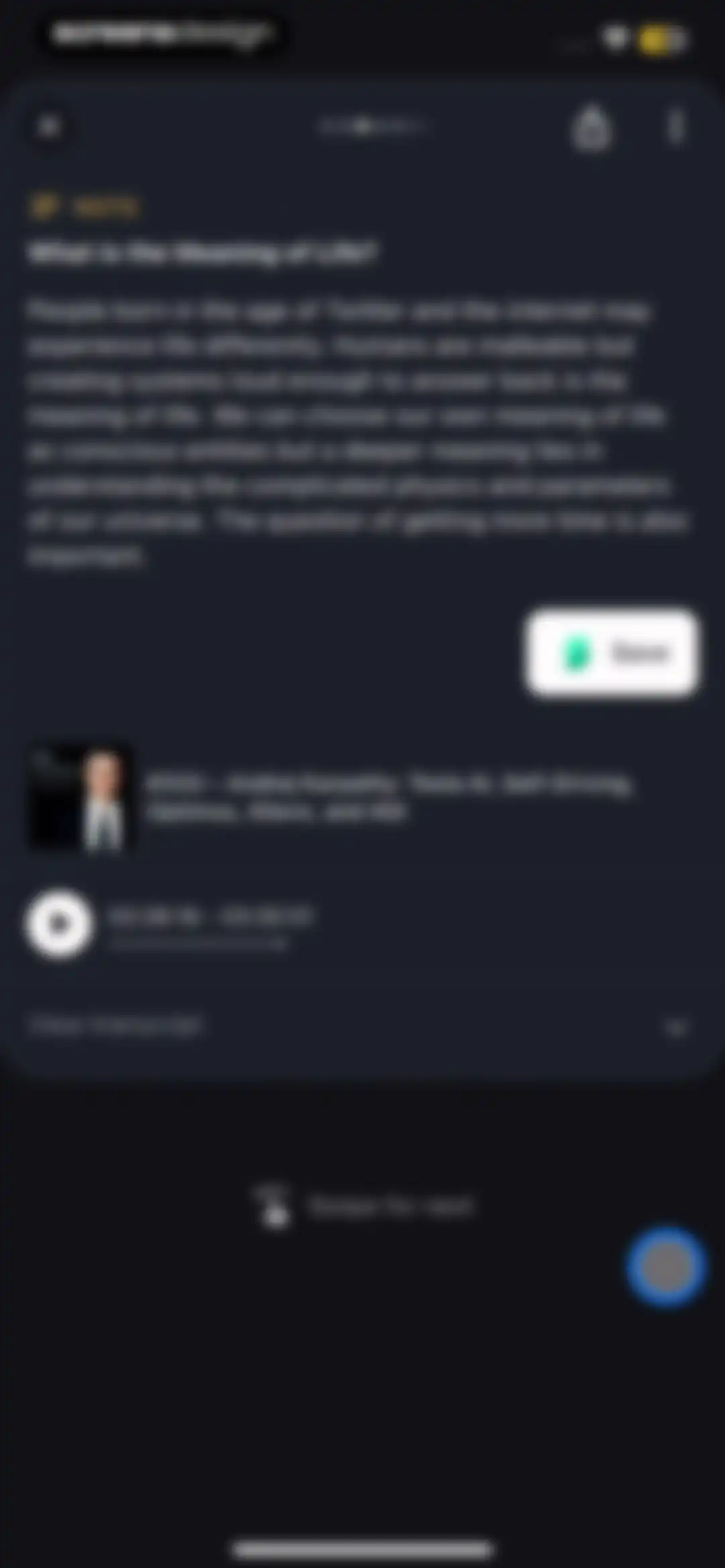 Snipd | AI Podcast Player screen 100