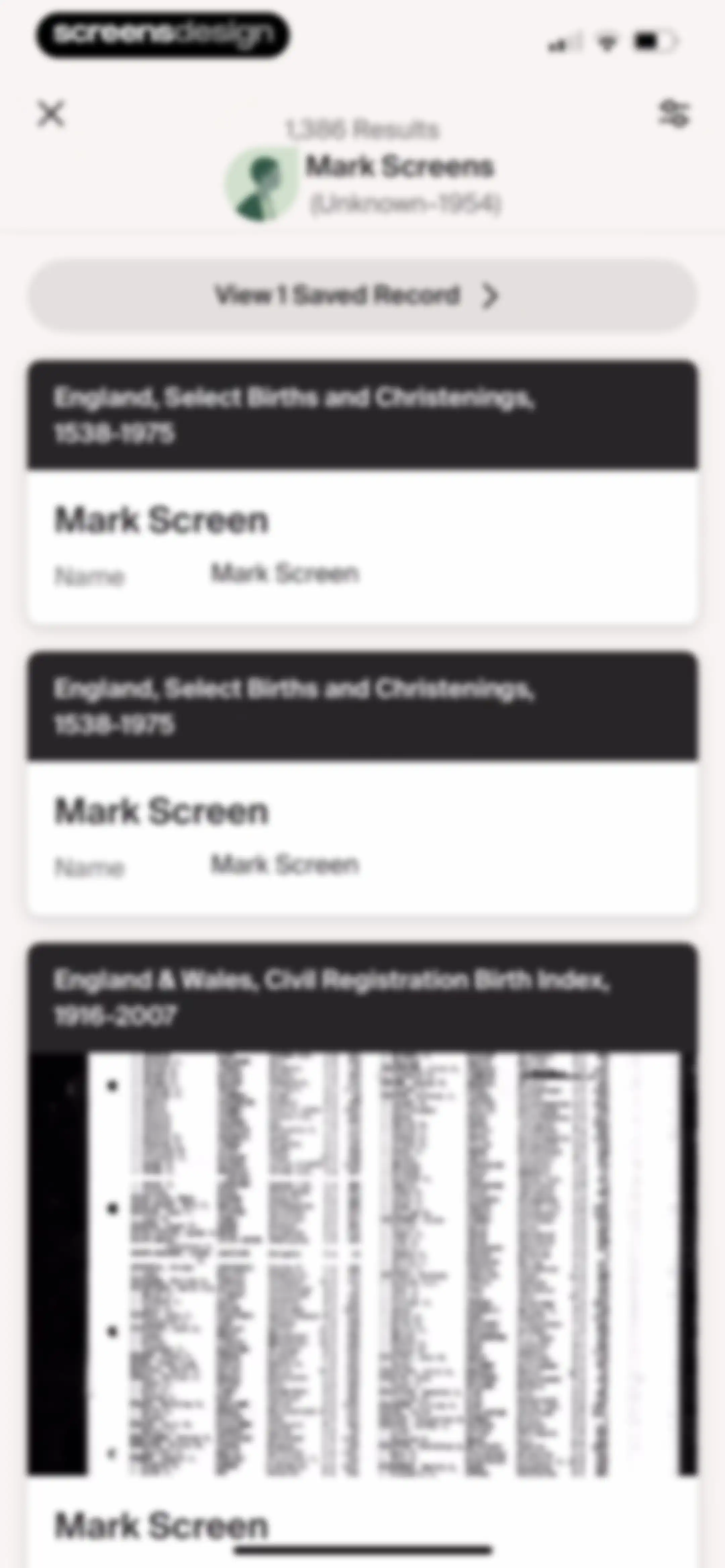 Ancestry: Family History & DNA screen 56