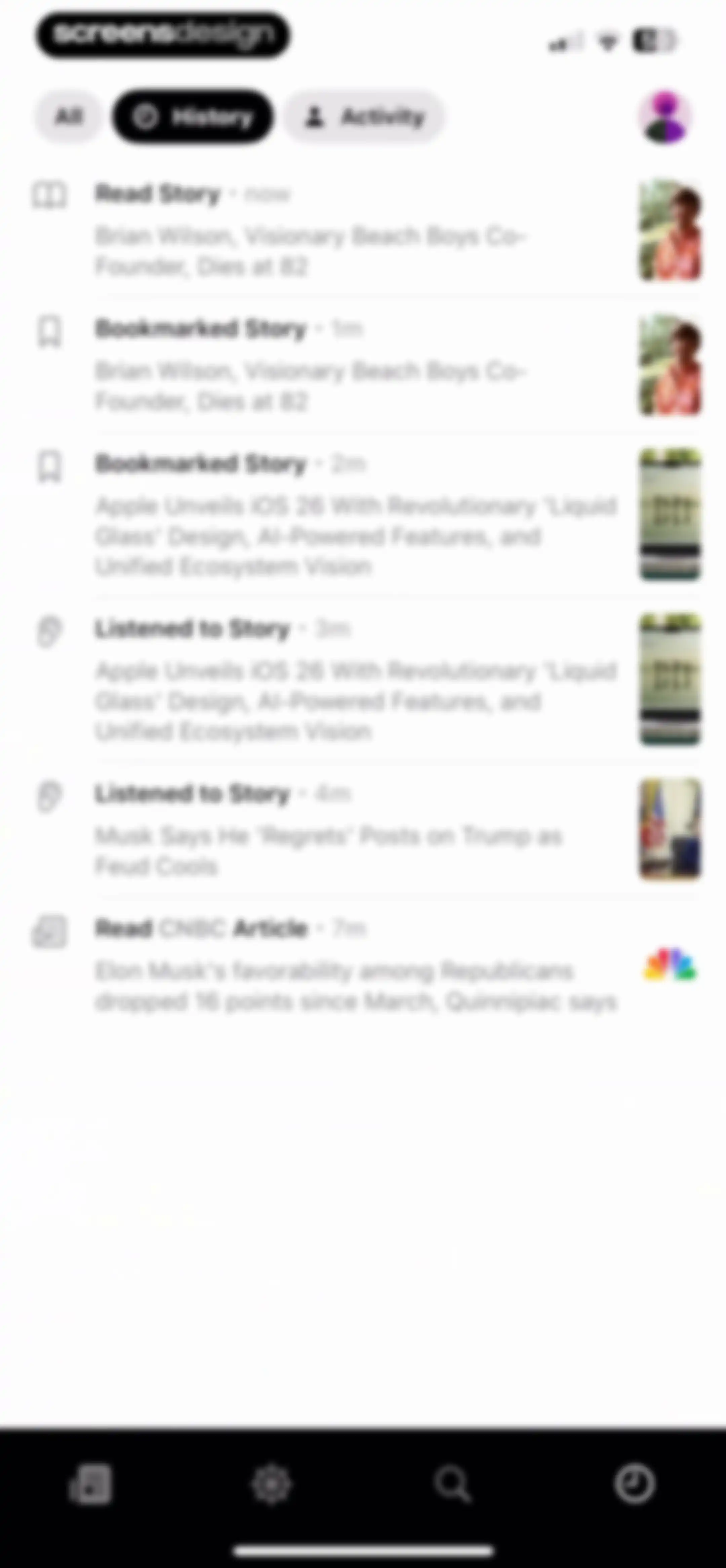Particle: Personalized News screen 110