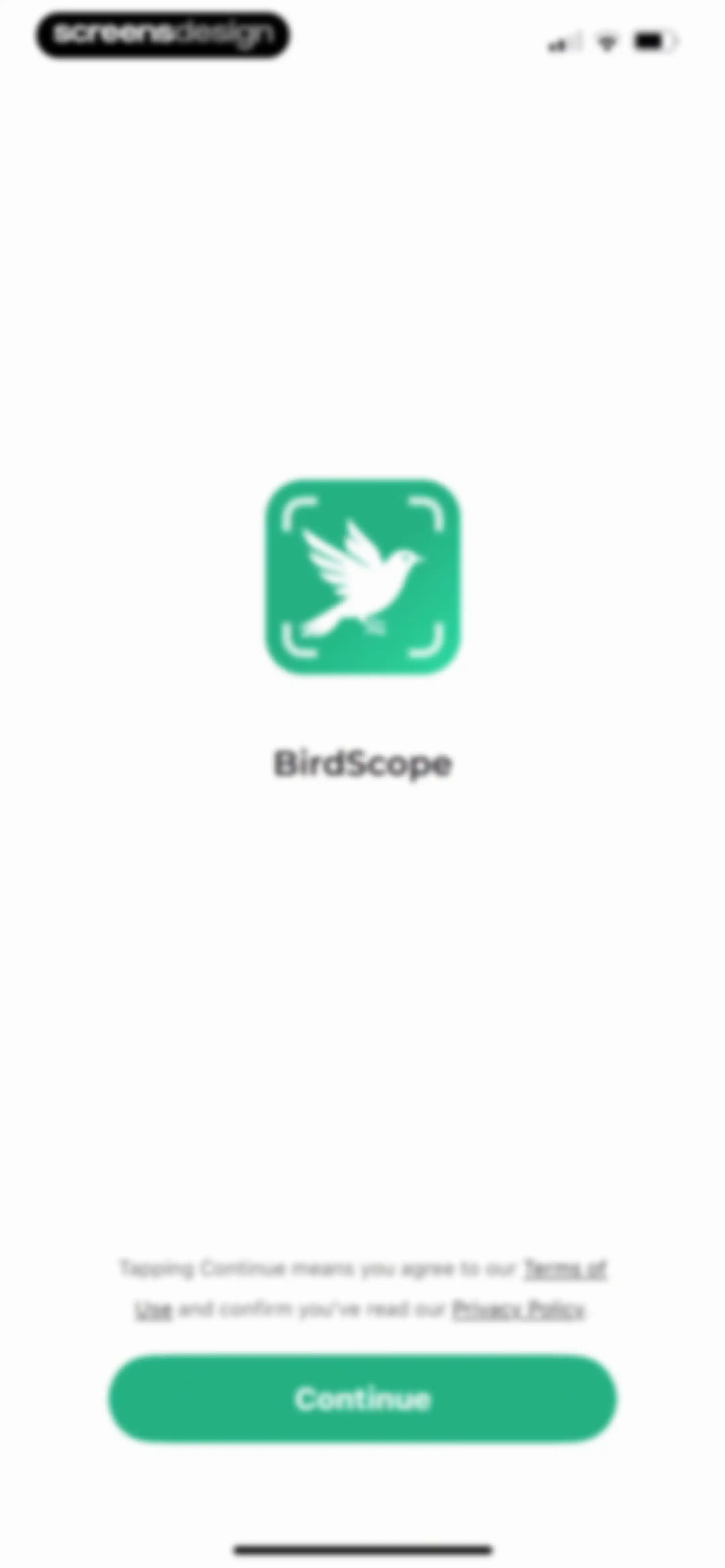 Bird Identifier: BirdScope screen 1