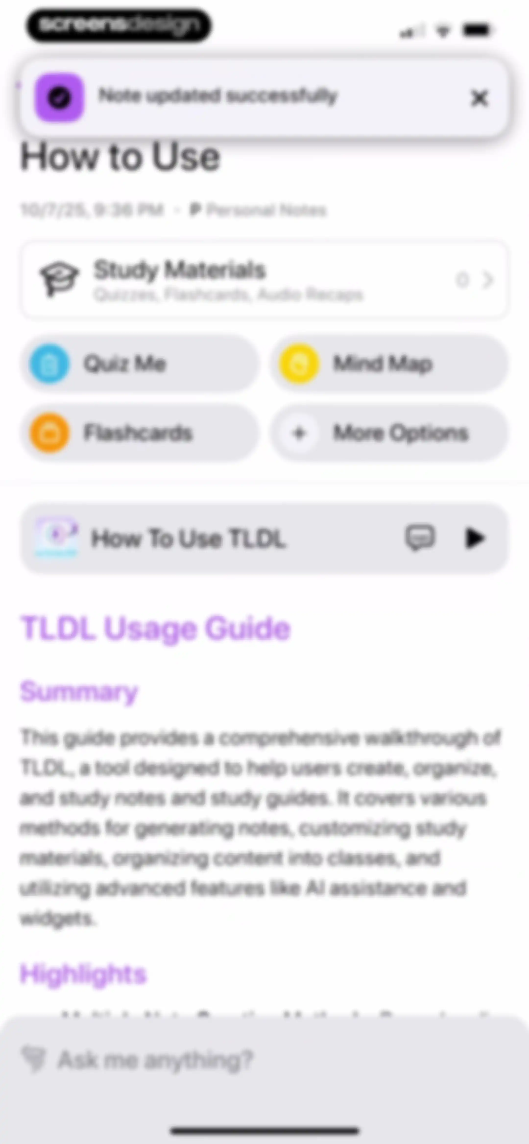 TLDL: AI Lecture Note Taker screen 69