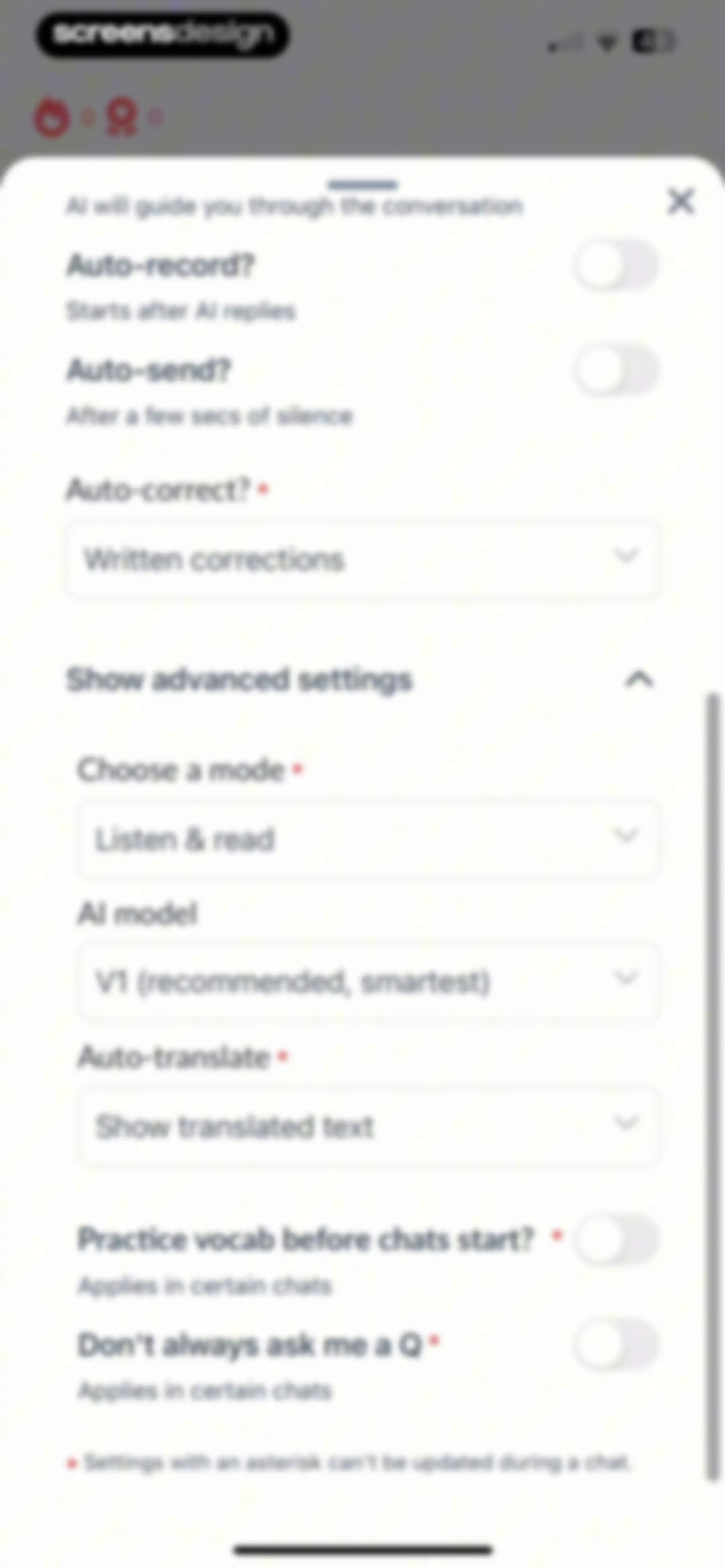 Langua: AI language learning screen 34