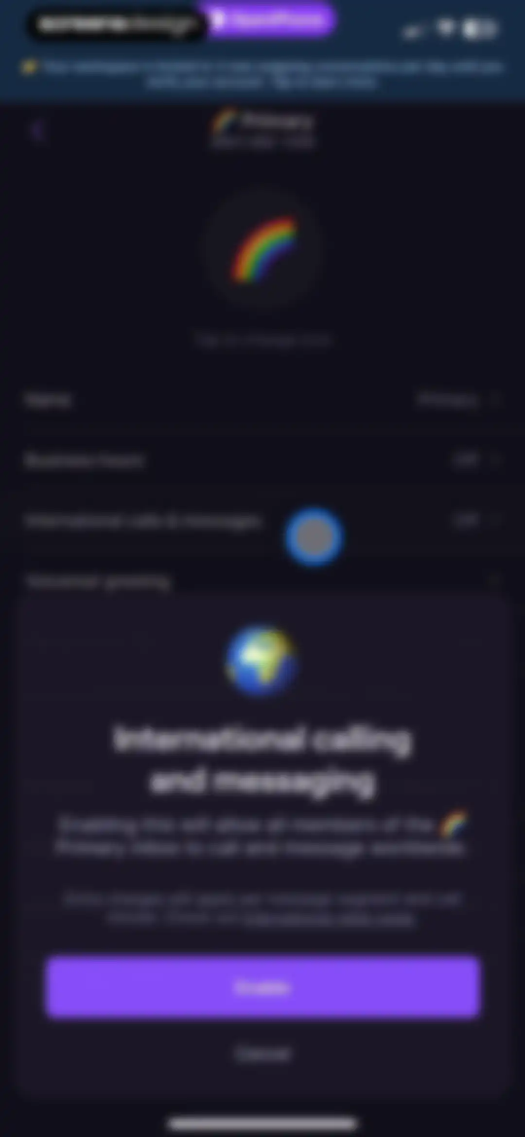 Quo (formerly OpenPhone) screen 46