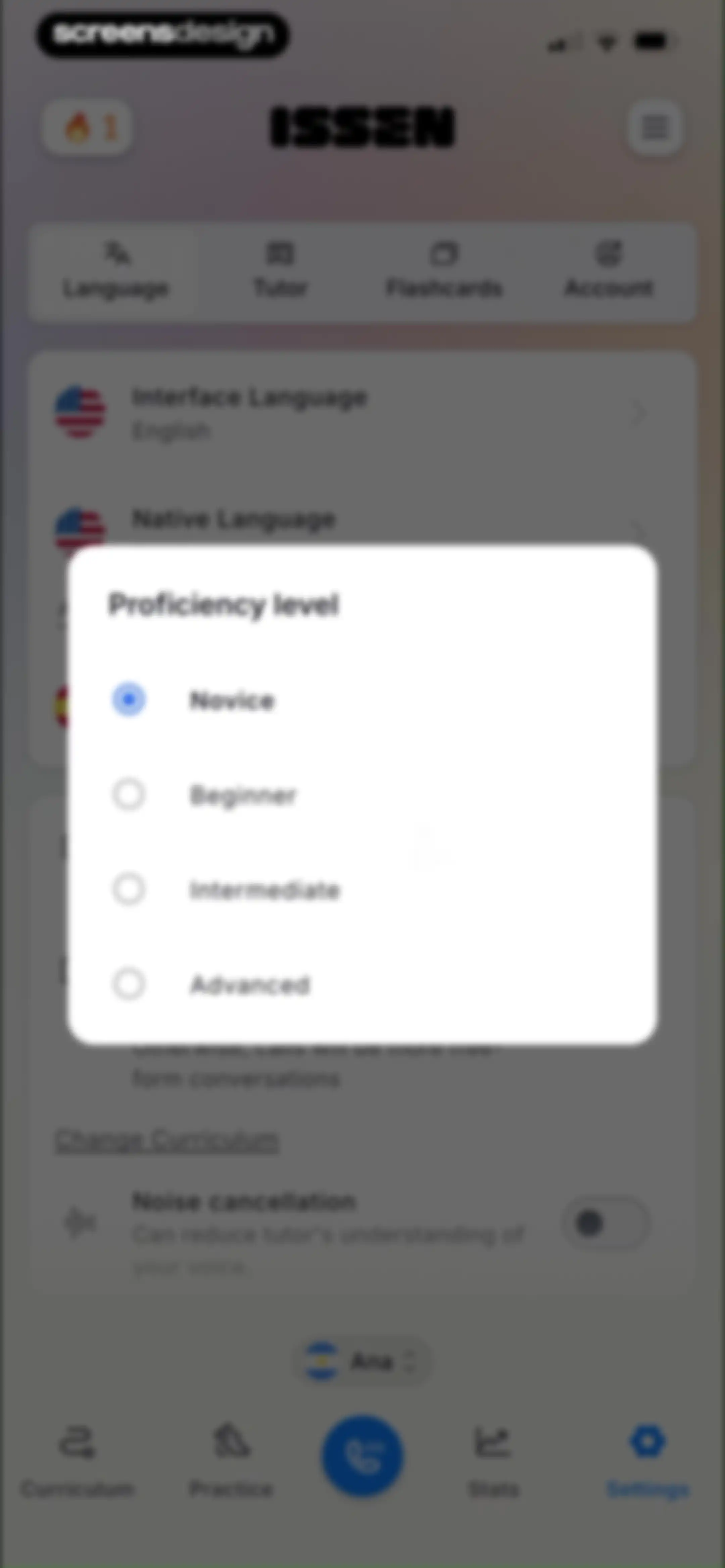 ISSEN - Voice Tutor screen 70