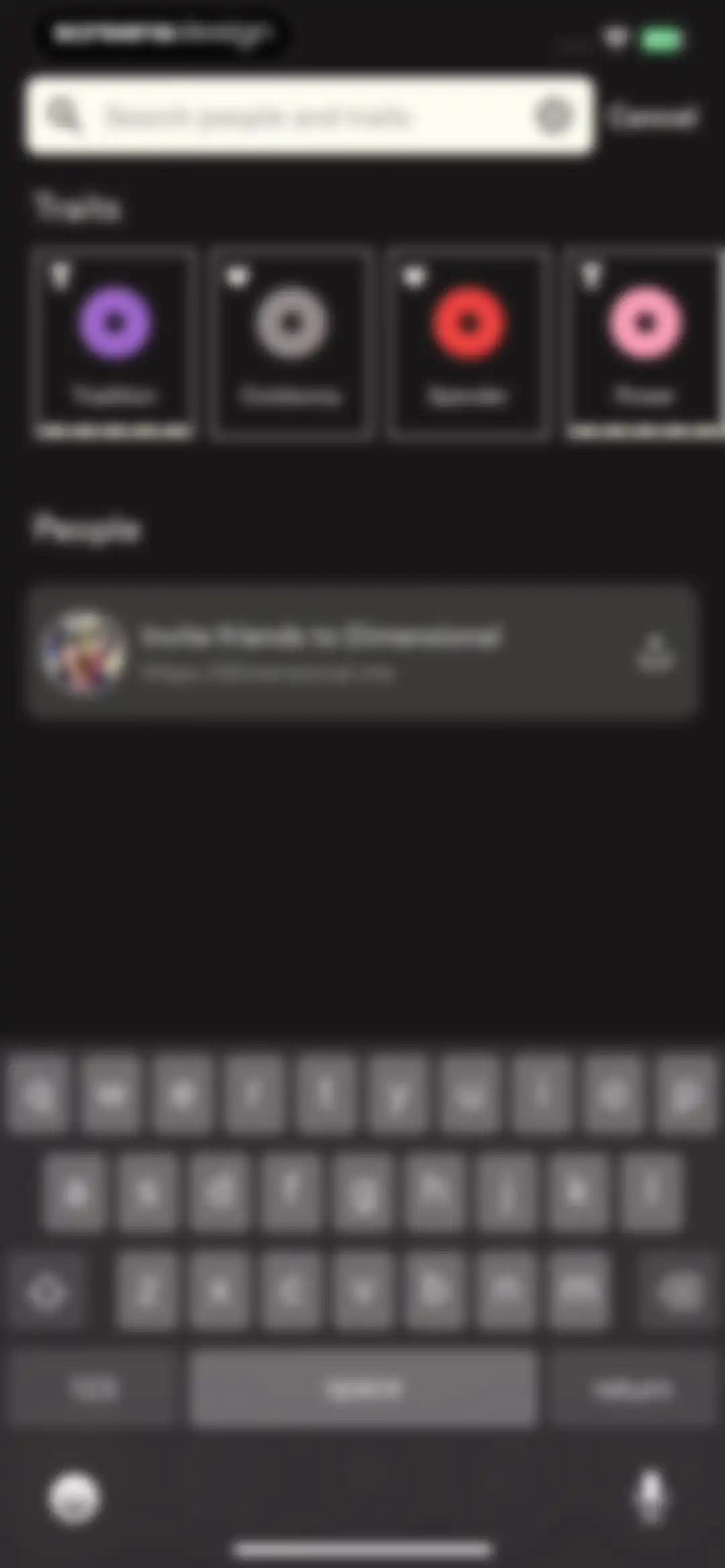 Dimensional: Personality Test screen 99