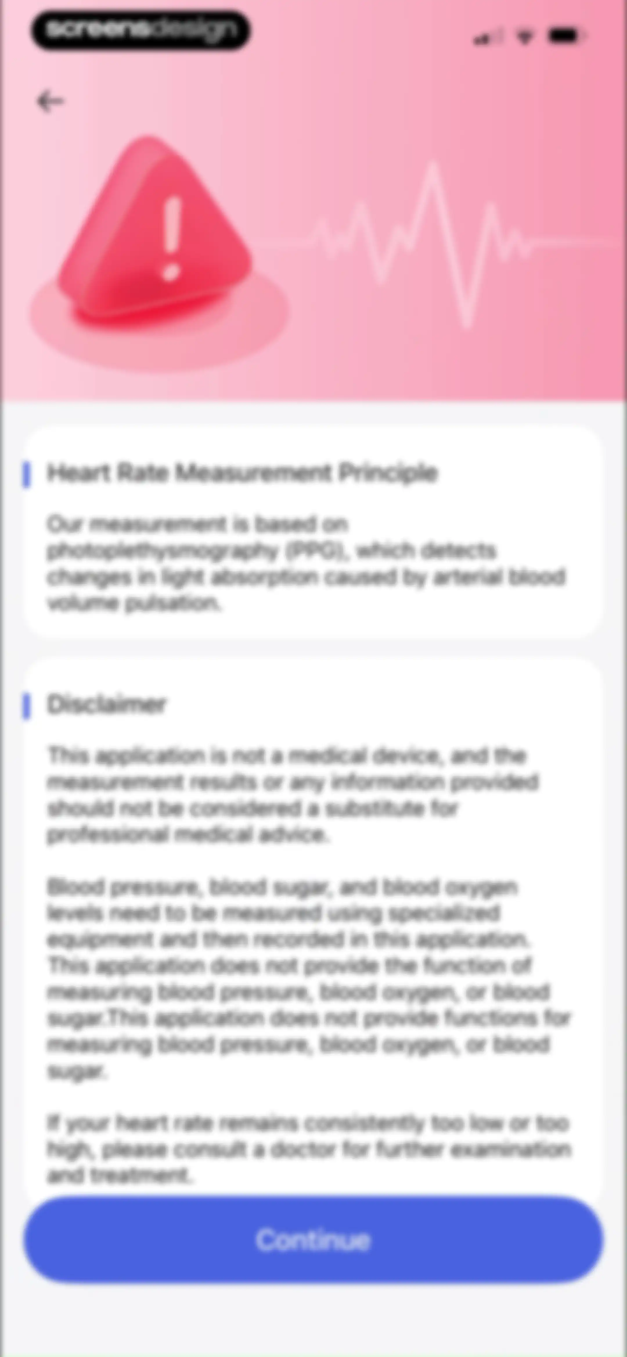 Health Tracker- HeartRate & BP screen 17