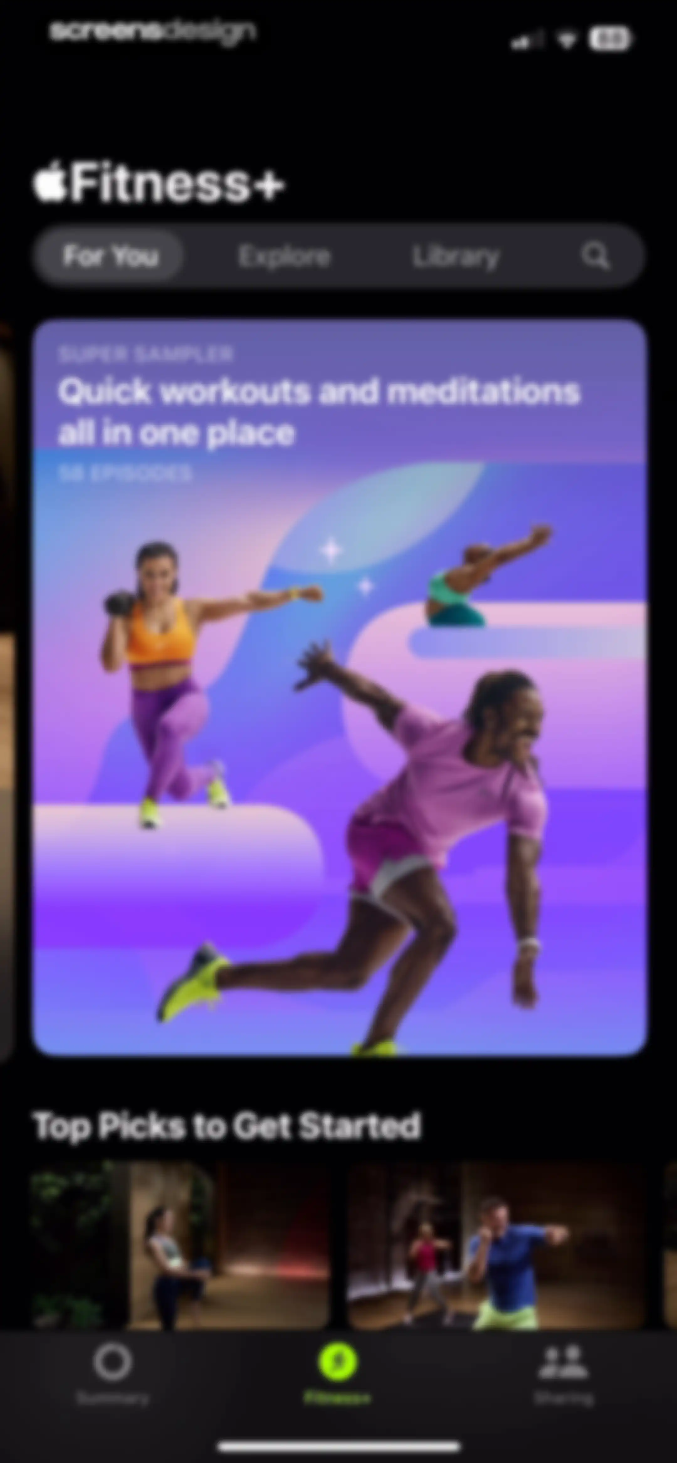 Apple Fitness screen 87