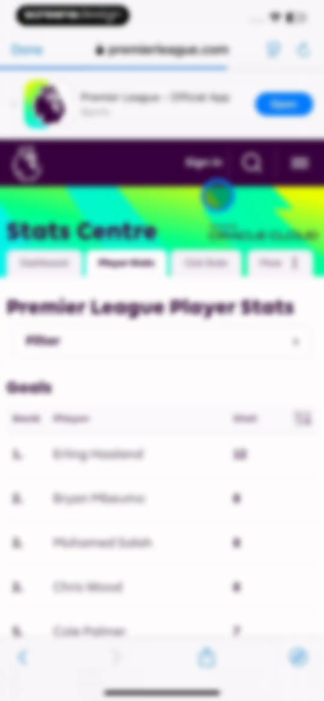 Premier League - Scores, News screen 111