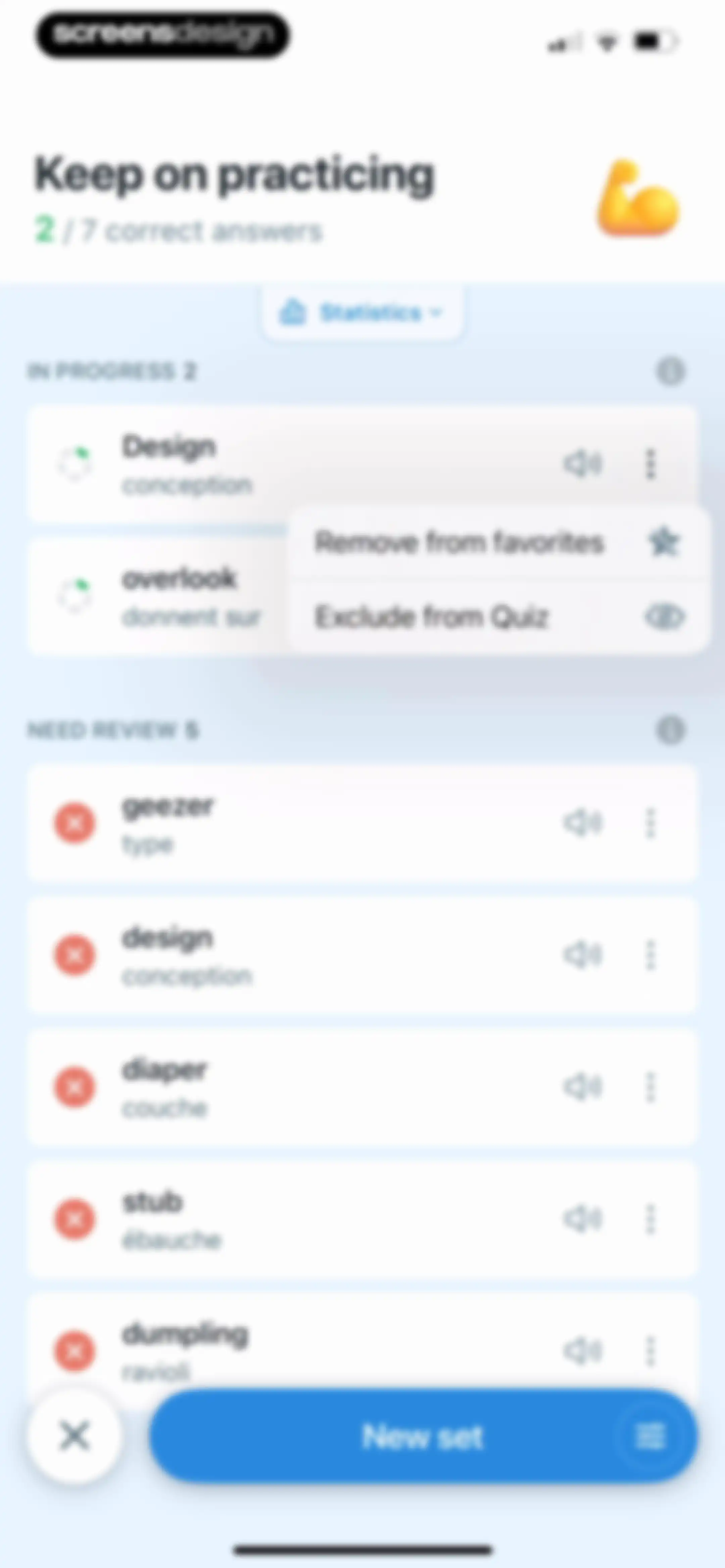 Reverso translate and learn screen 60