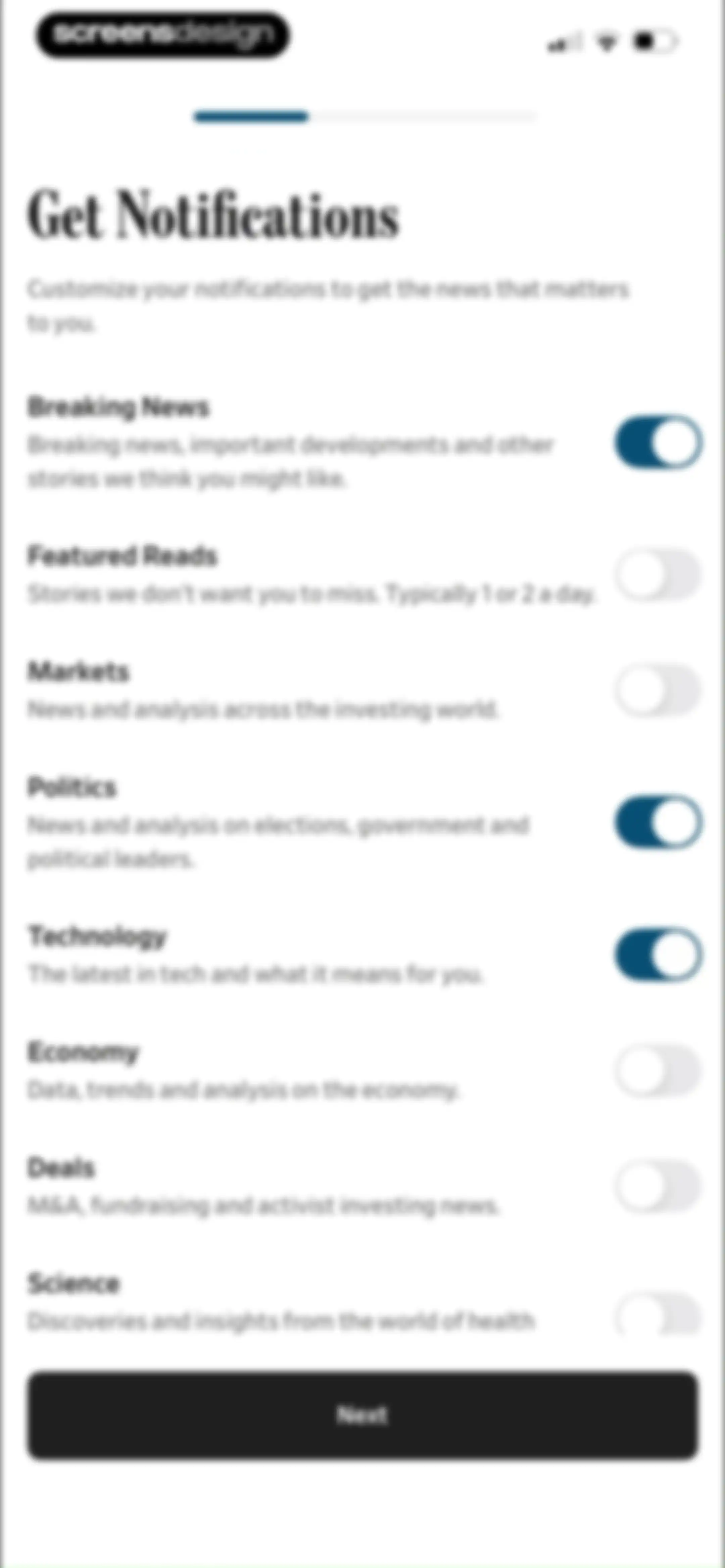 The Wall Street Journal. News screen 11