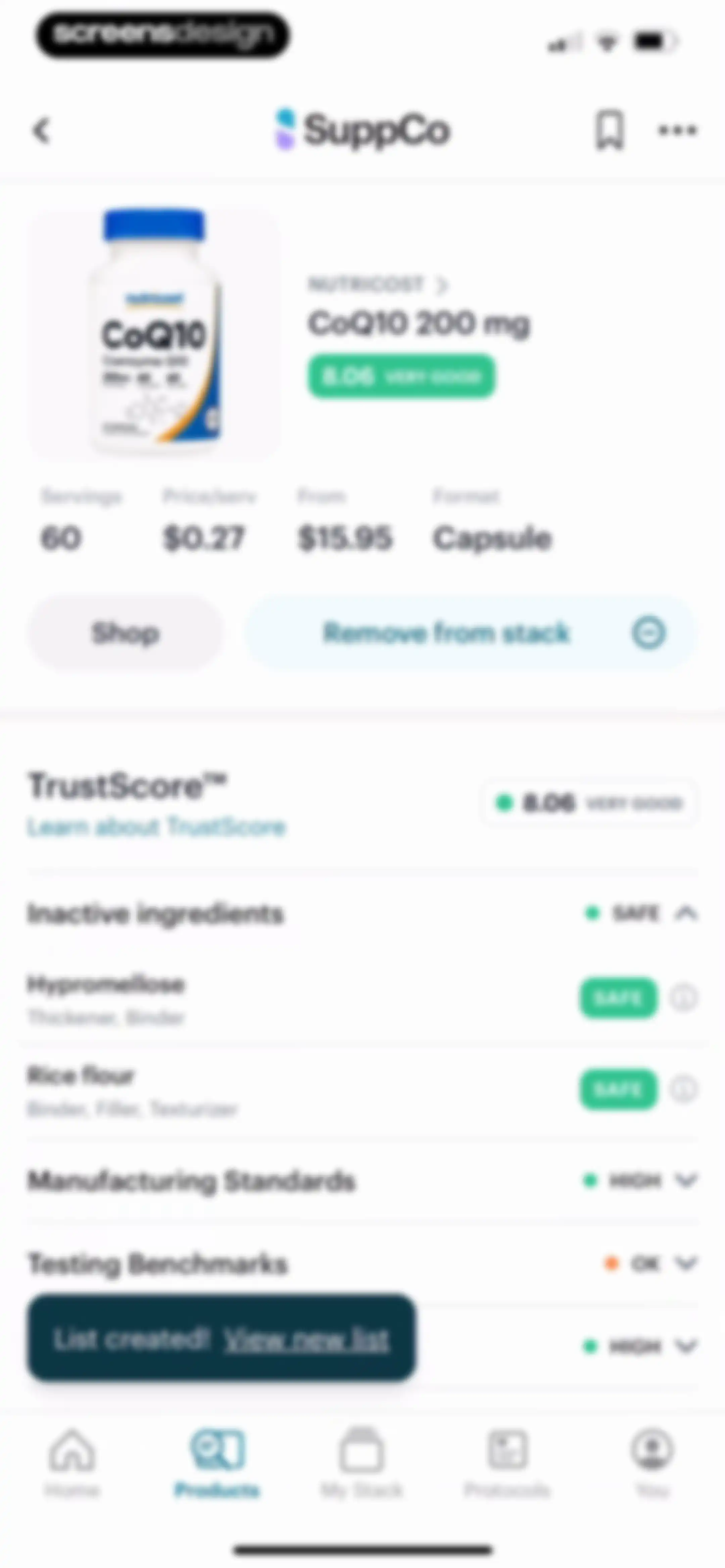 SuppCo: Supplement Scanner screen 65
