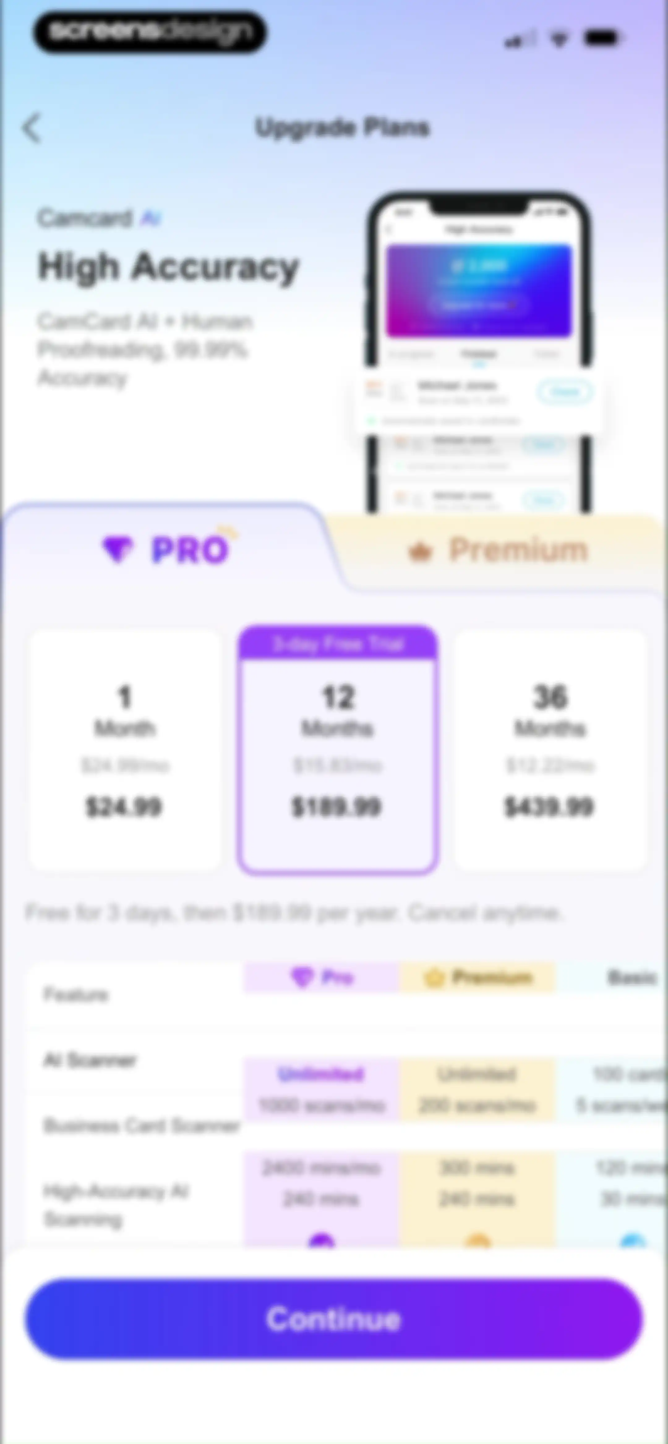 CamCard AI Business Assistant screen 106