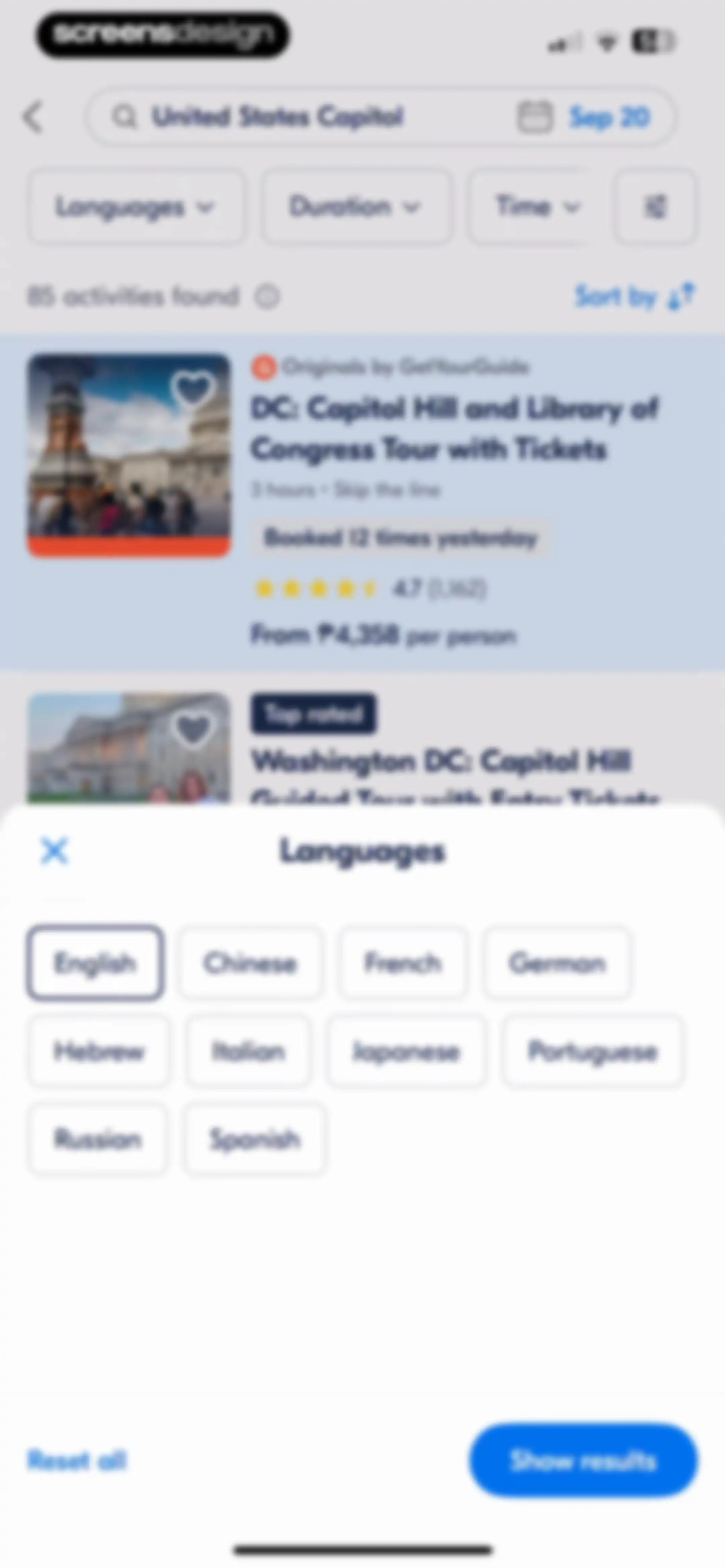 GetYourGuide: Plan & Book screen 58