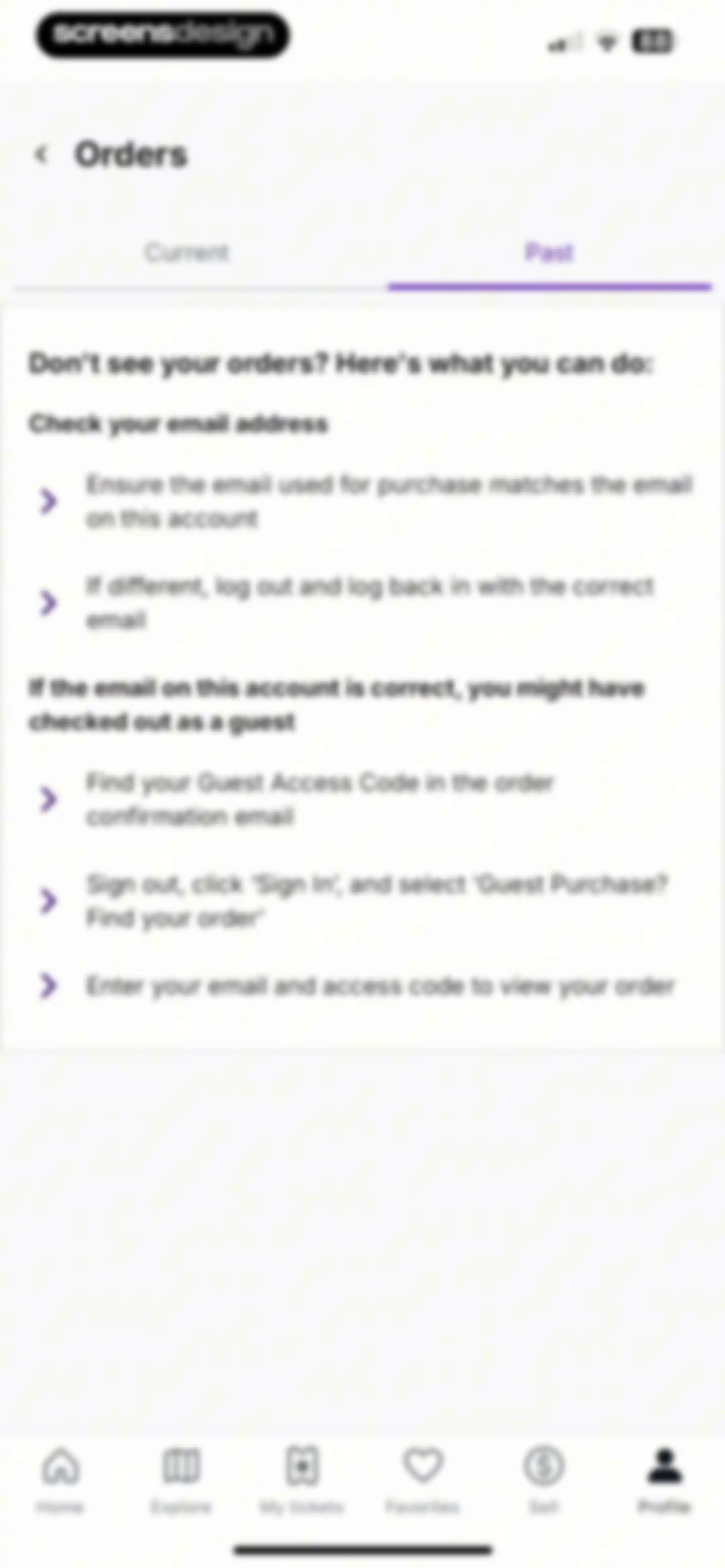 StubHub: Event Tickets screen 91