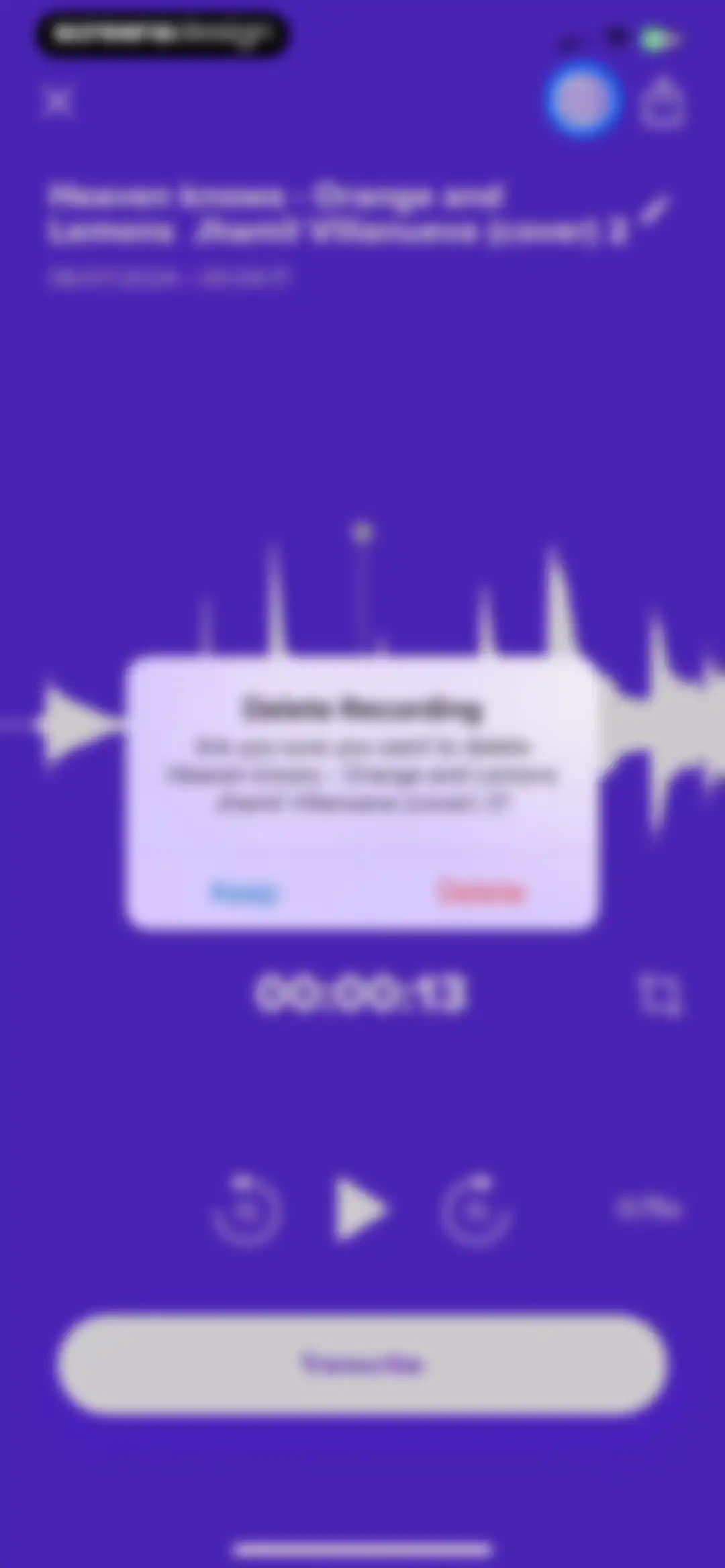 Rev: Record & Transcribe screen 13