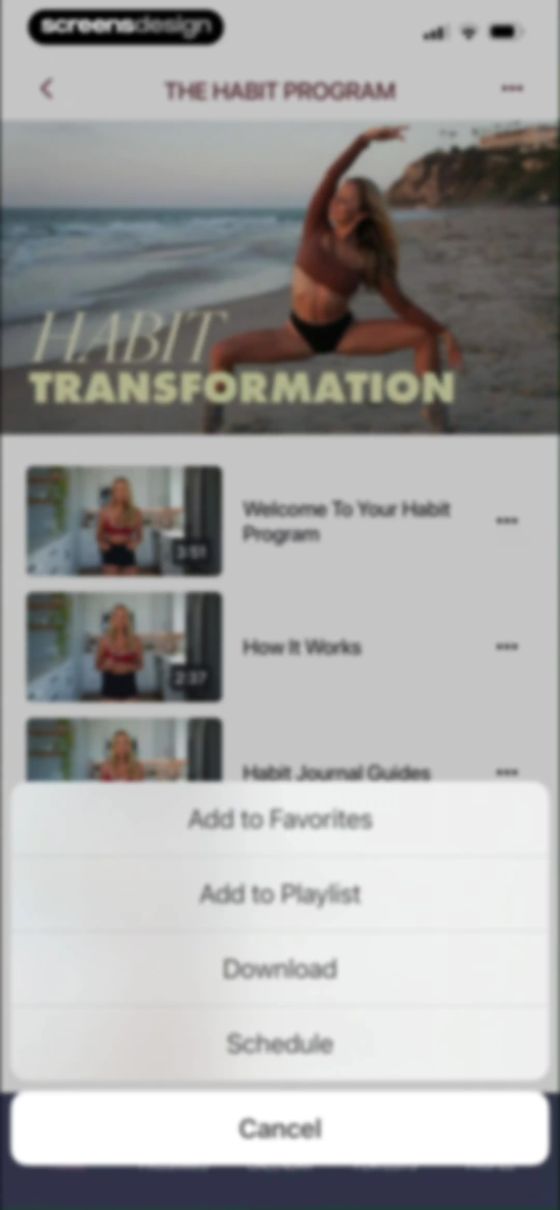 Barre Definition screen 44