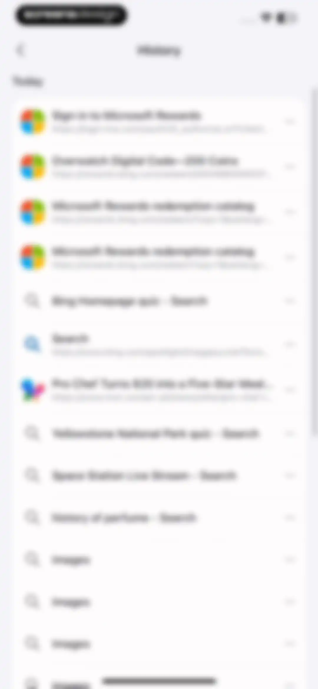 Microsoft Bing Search screen 243
