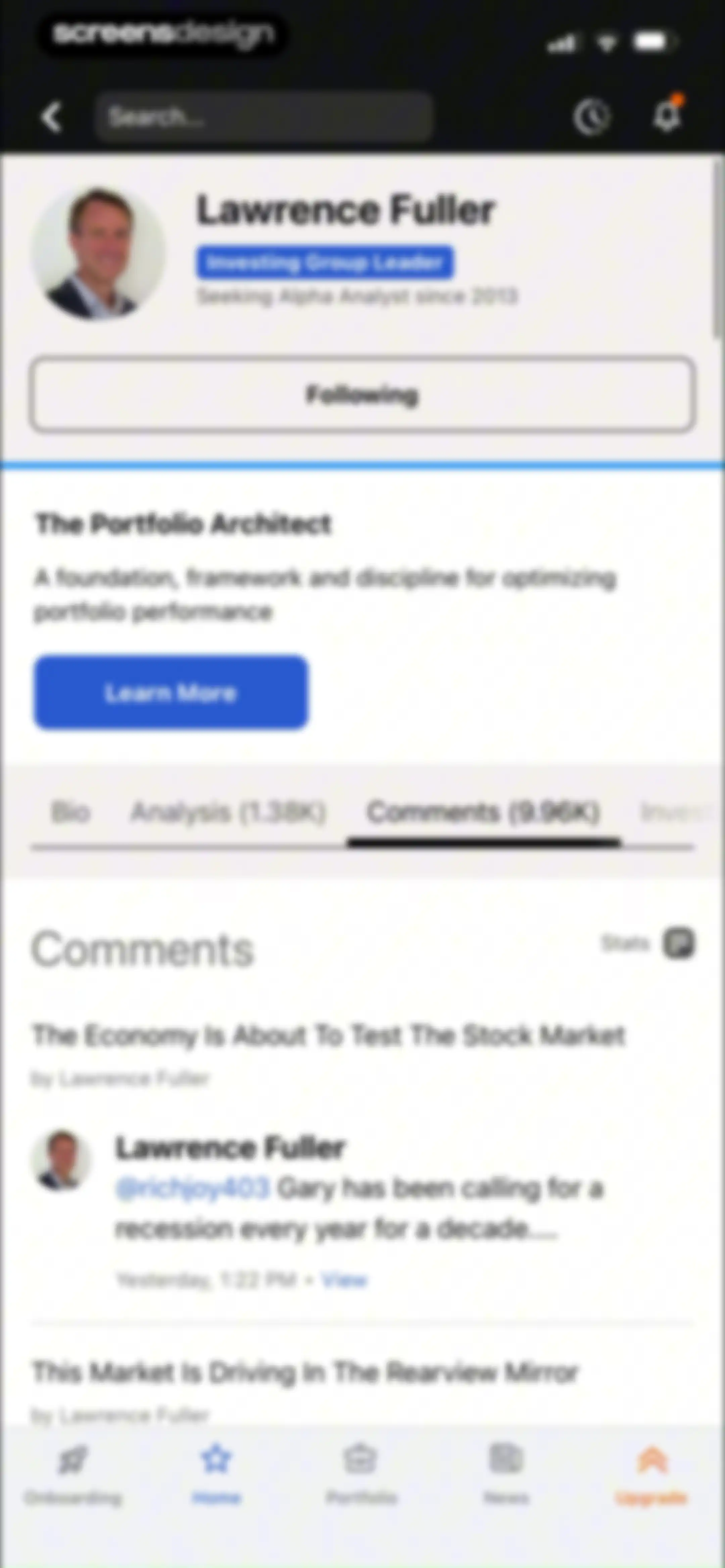 Seeking Alpha: News & Analysis screen 58