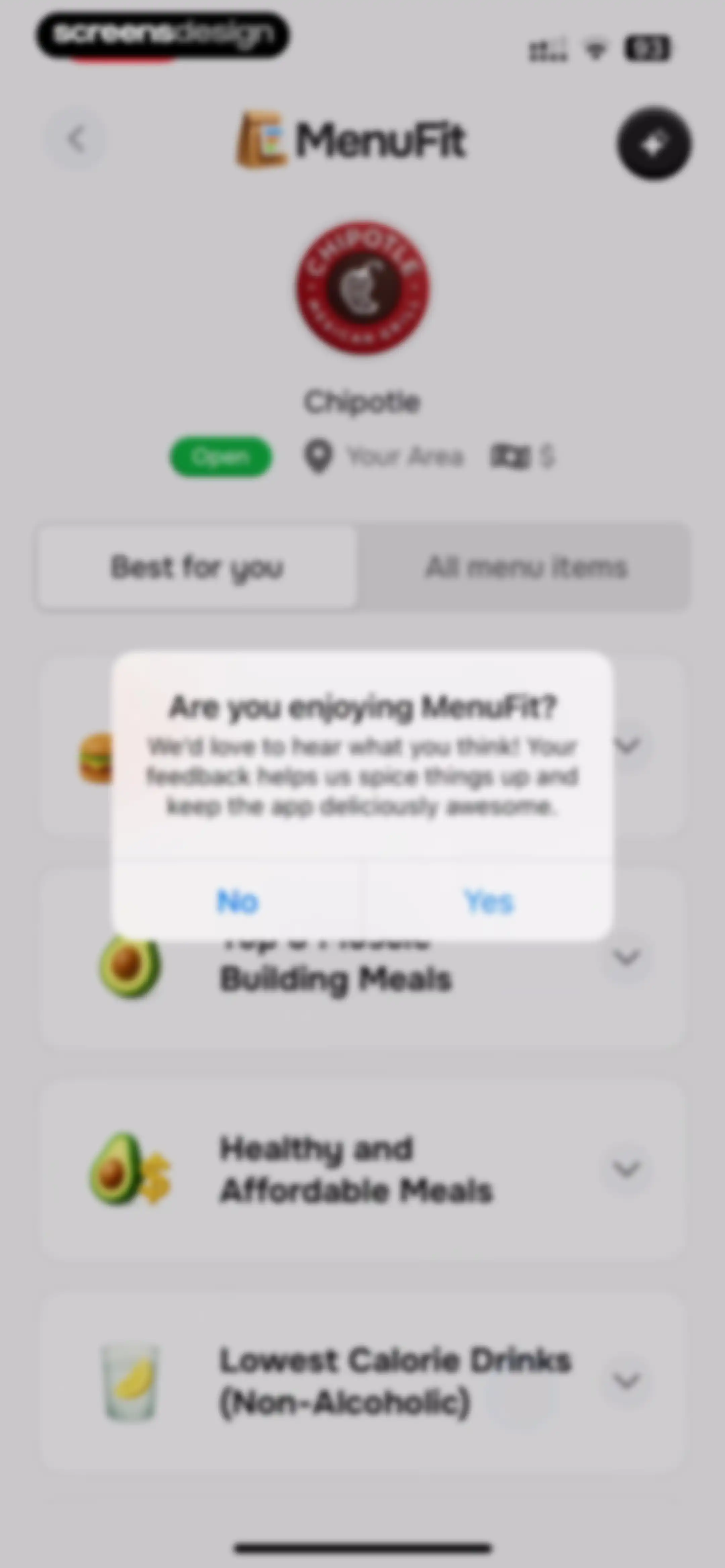 MenuFit - Healthy Eating Out screen 54