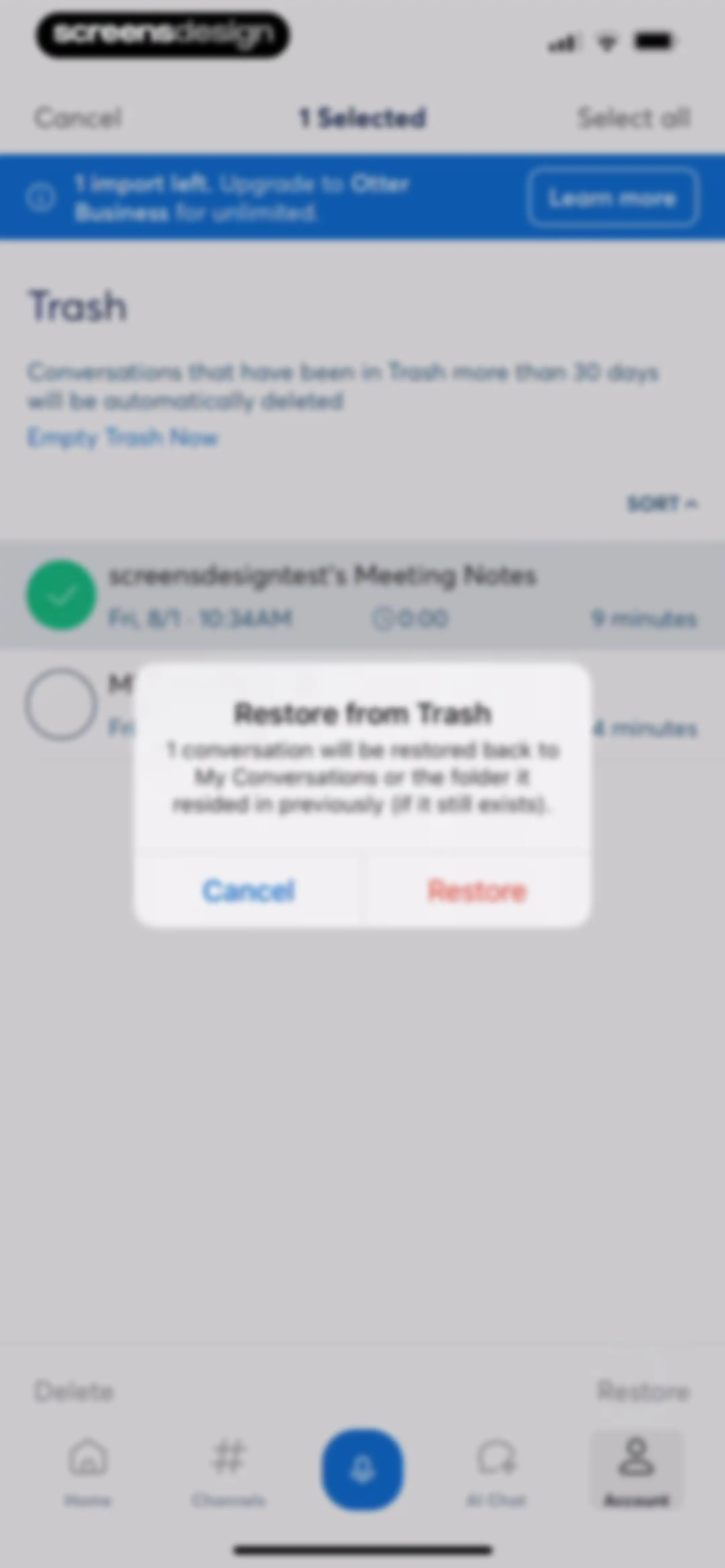 Otter Transcribe Voice Notes screen 154