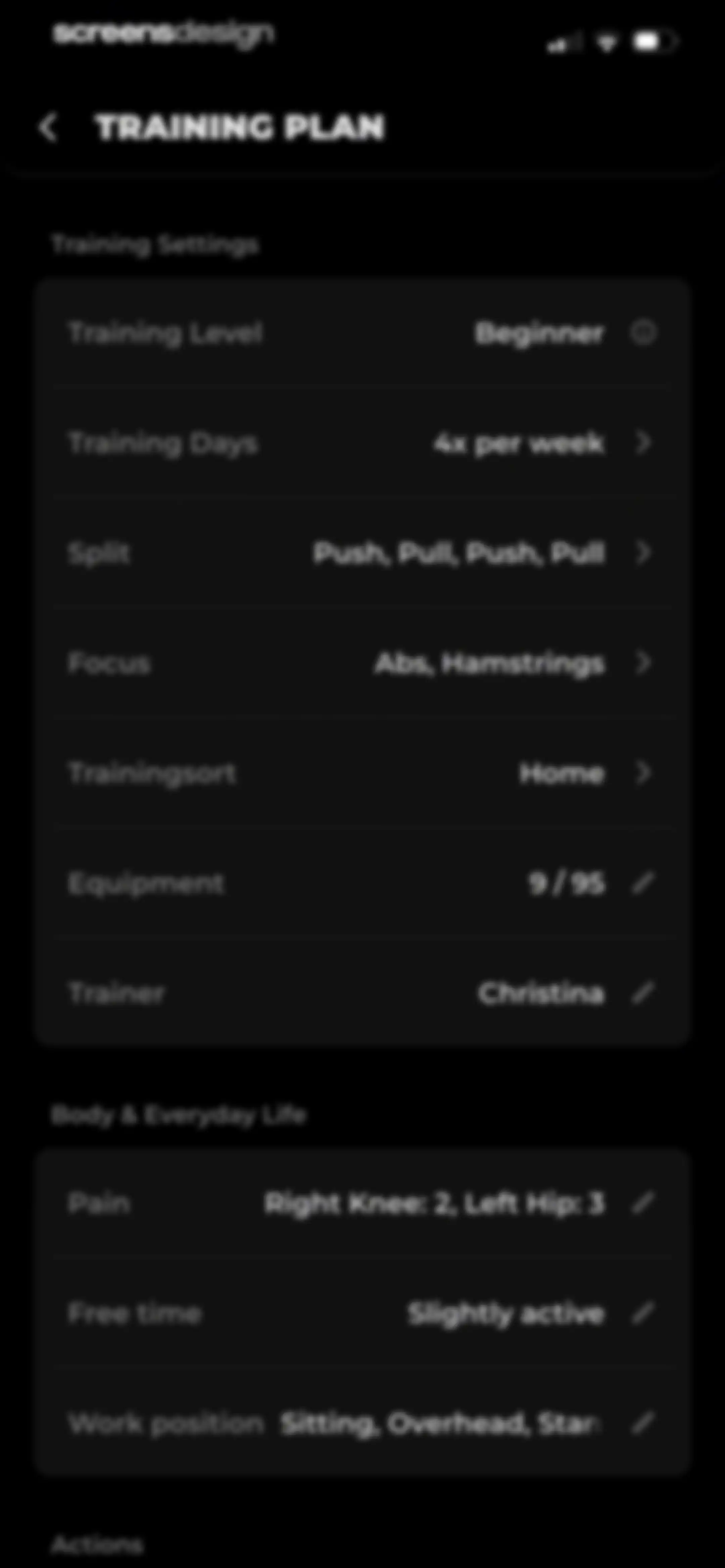 MCI - Personal Training AI screen 192