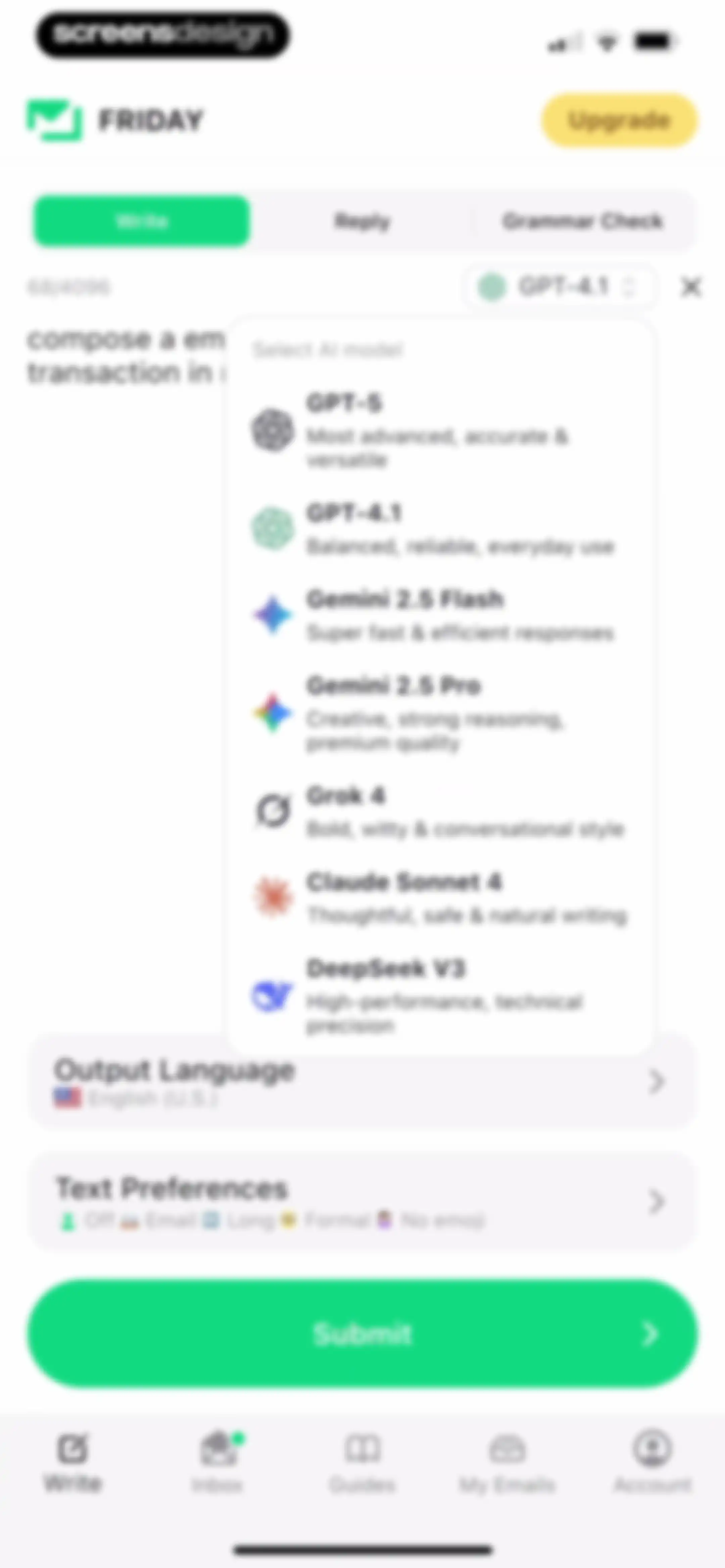 Friday AI Email Writer screen 11