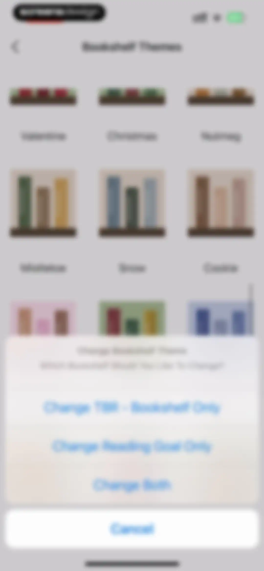 TBR - Bookshelf screen 110