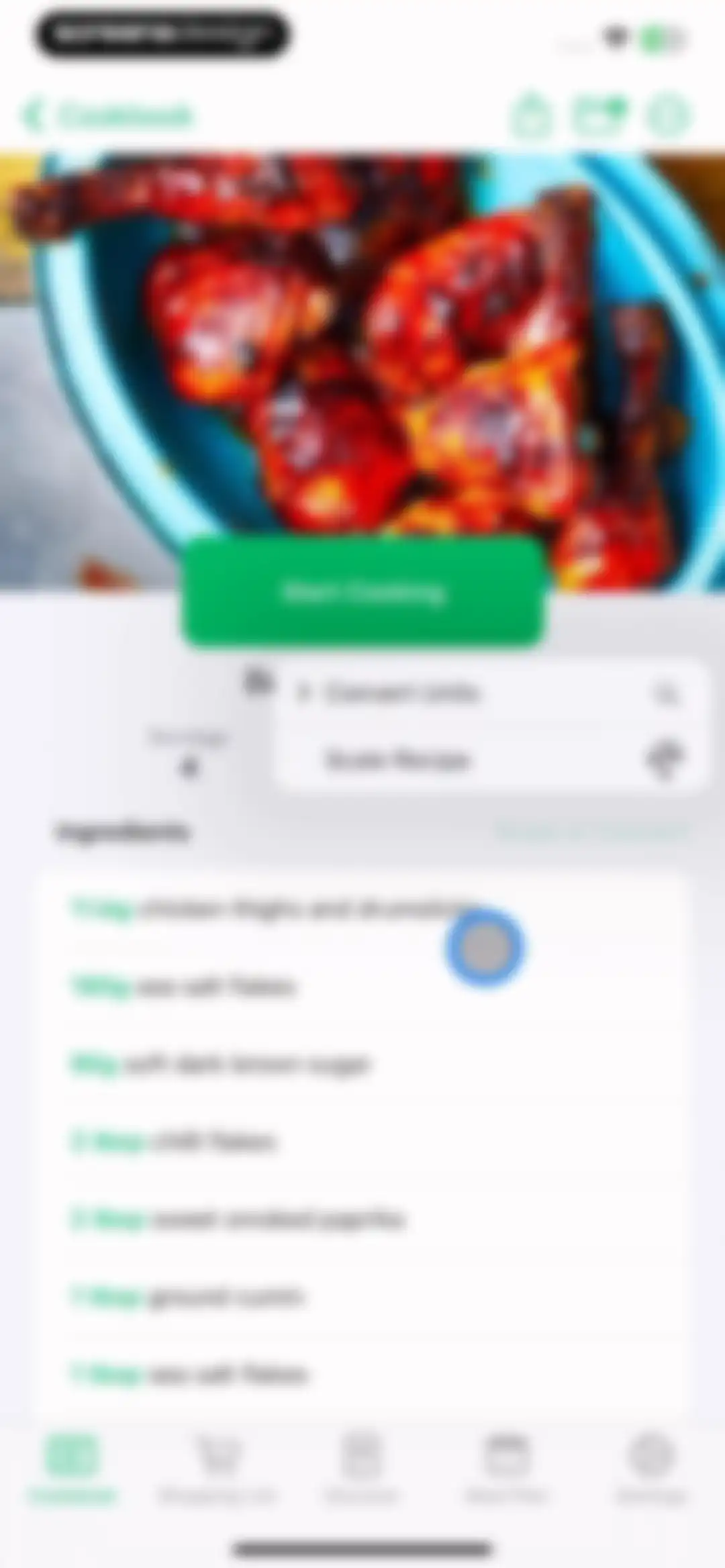 Pestle: Recipe Manager screen 26