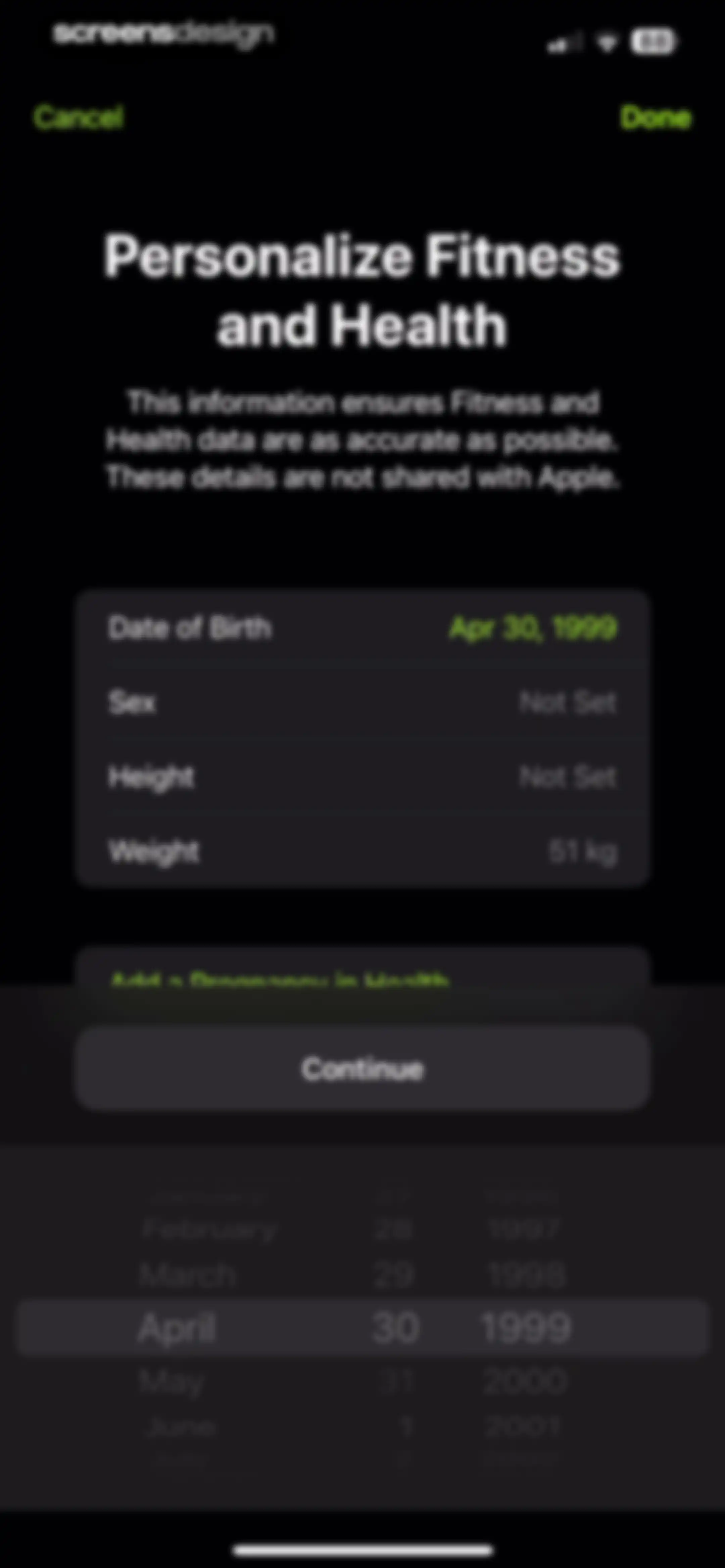 Apple Fitness screen 3
