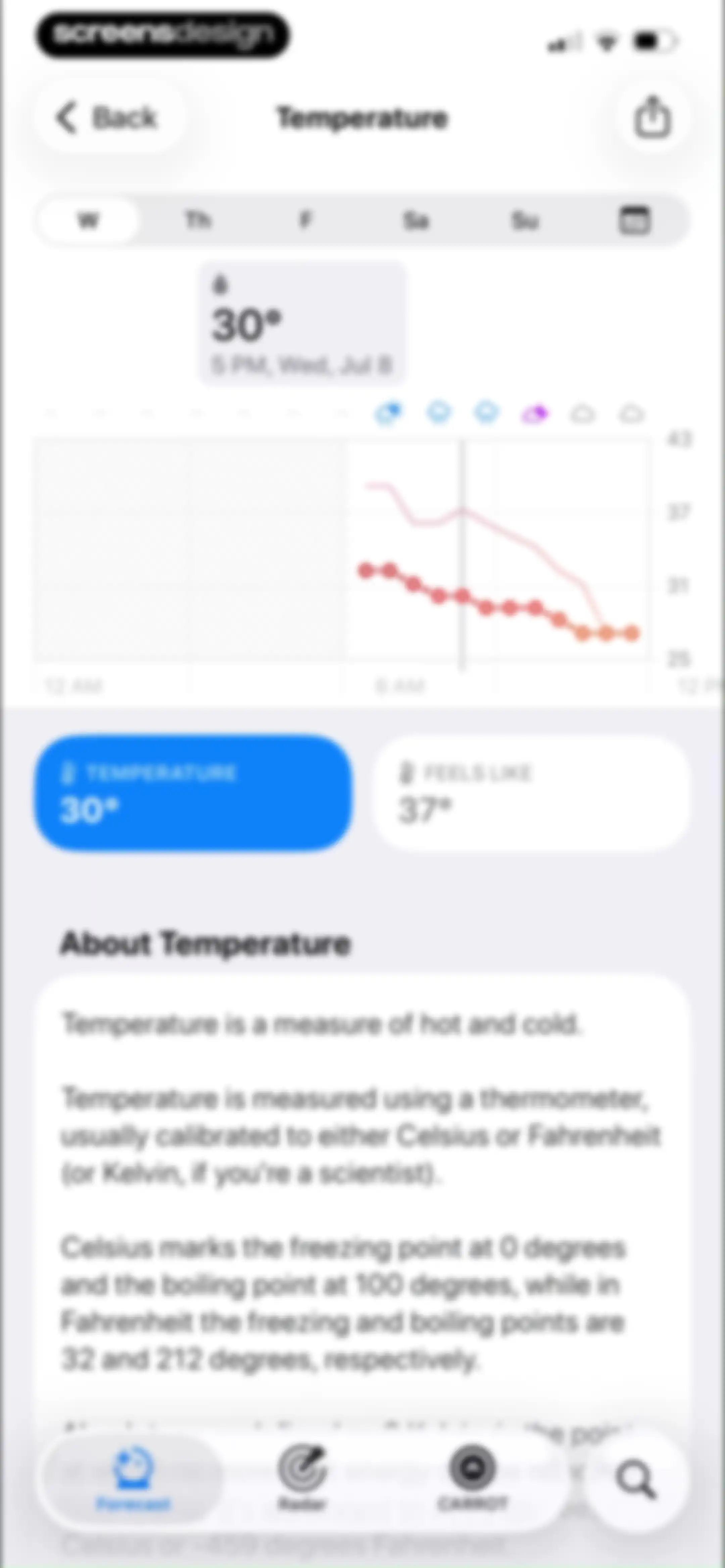 CARROT Weather: Alerts & Radar screen 26