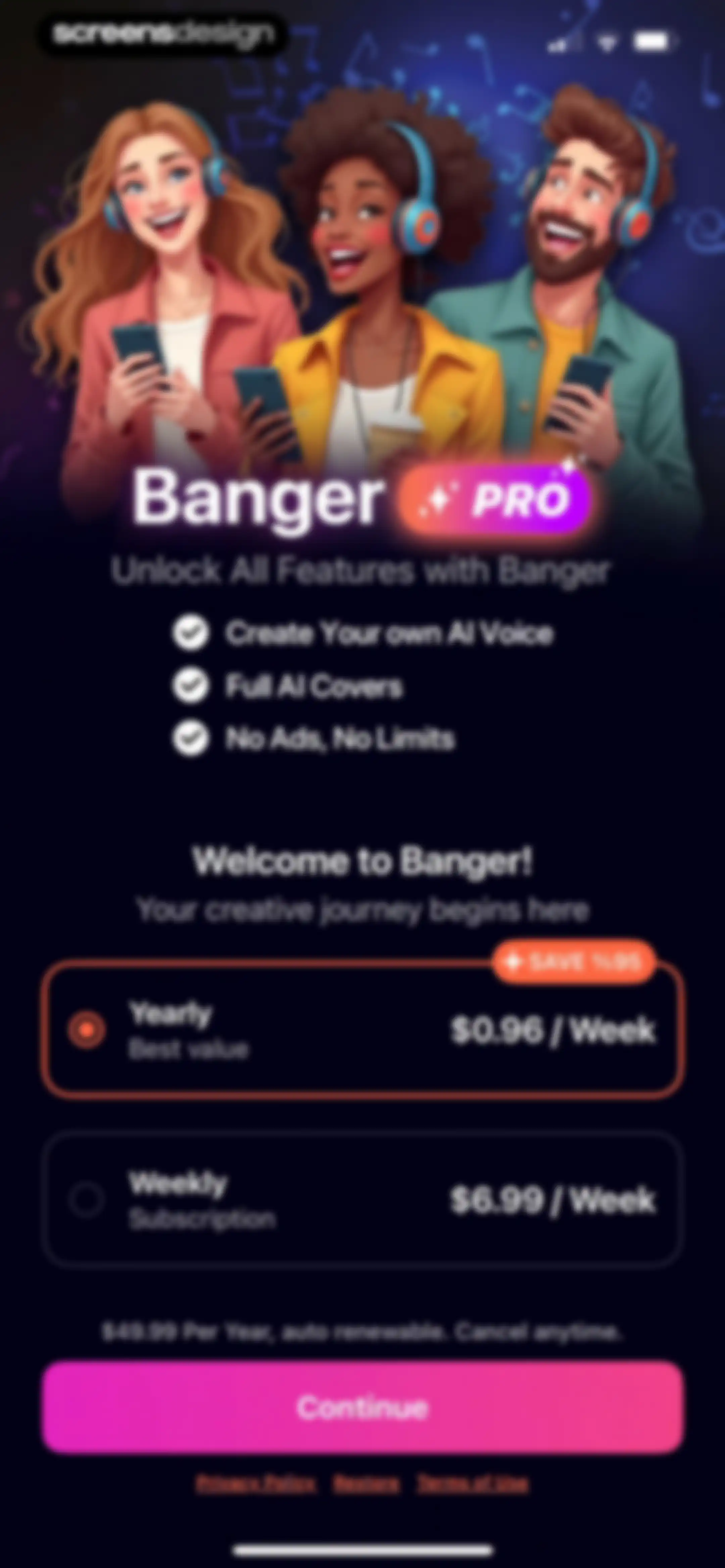 Banger: AI Music Generator screen 48