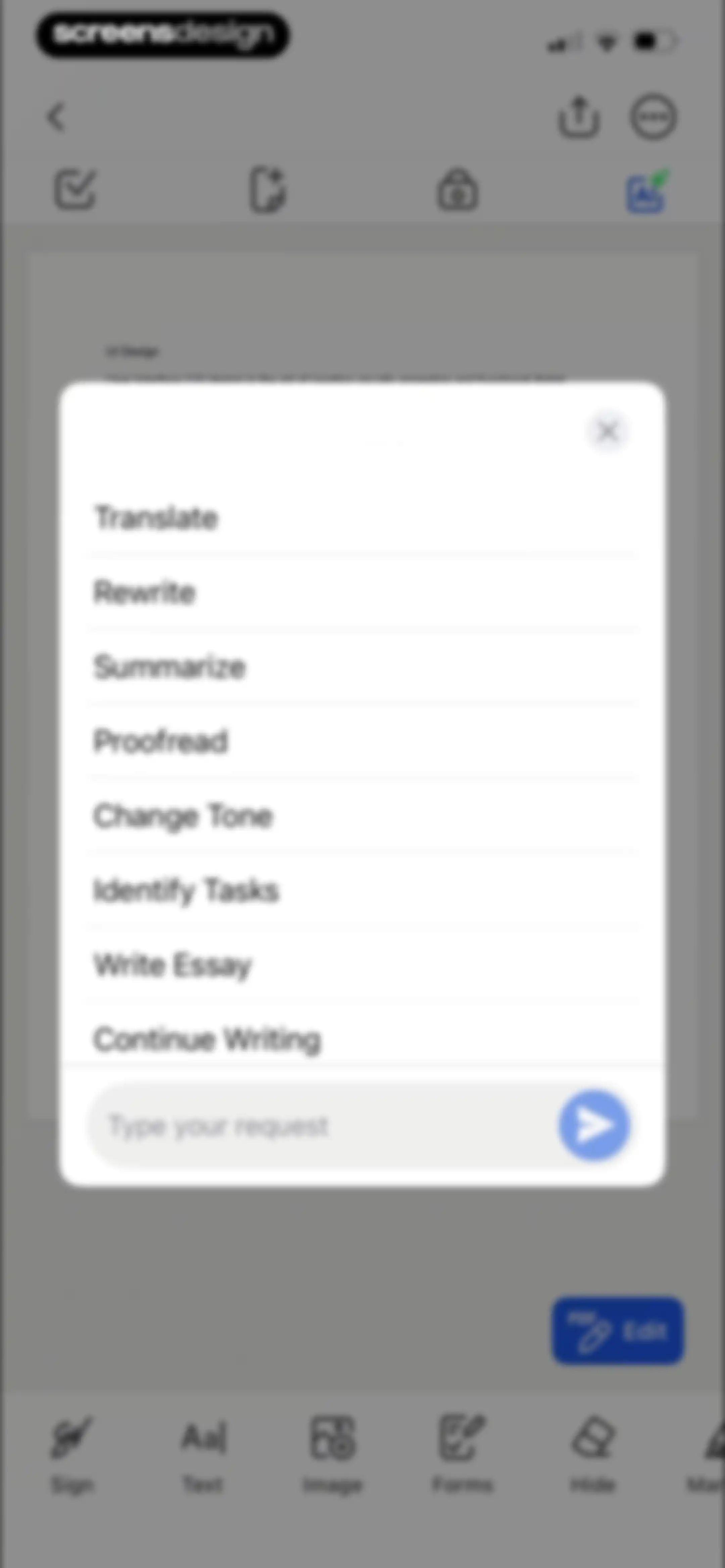 Forma: PDF Document Editor screen 96