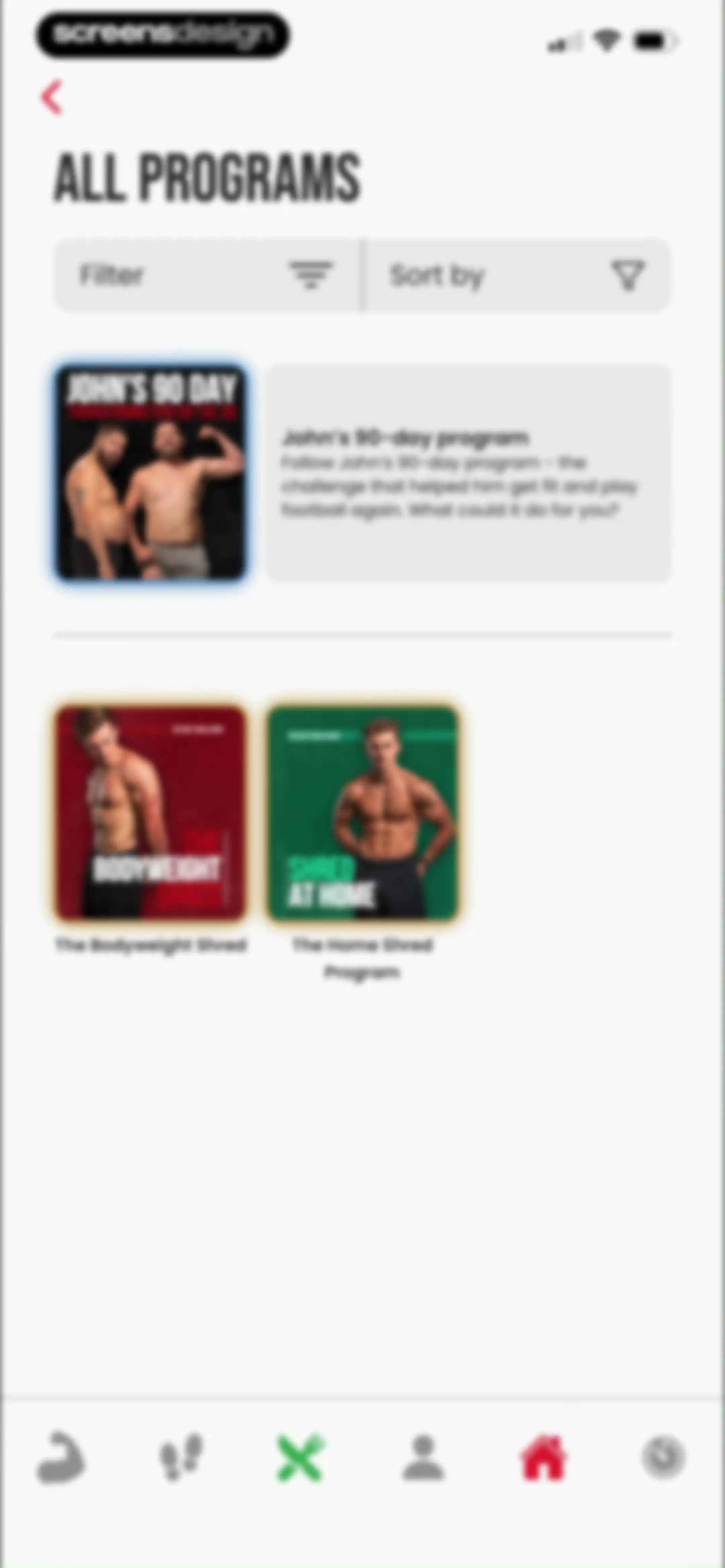 90 Day Challenge screen 100