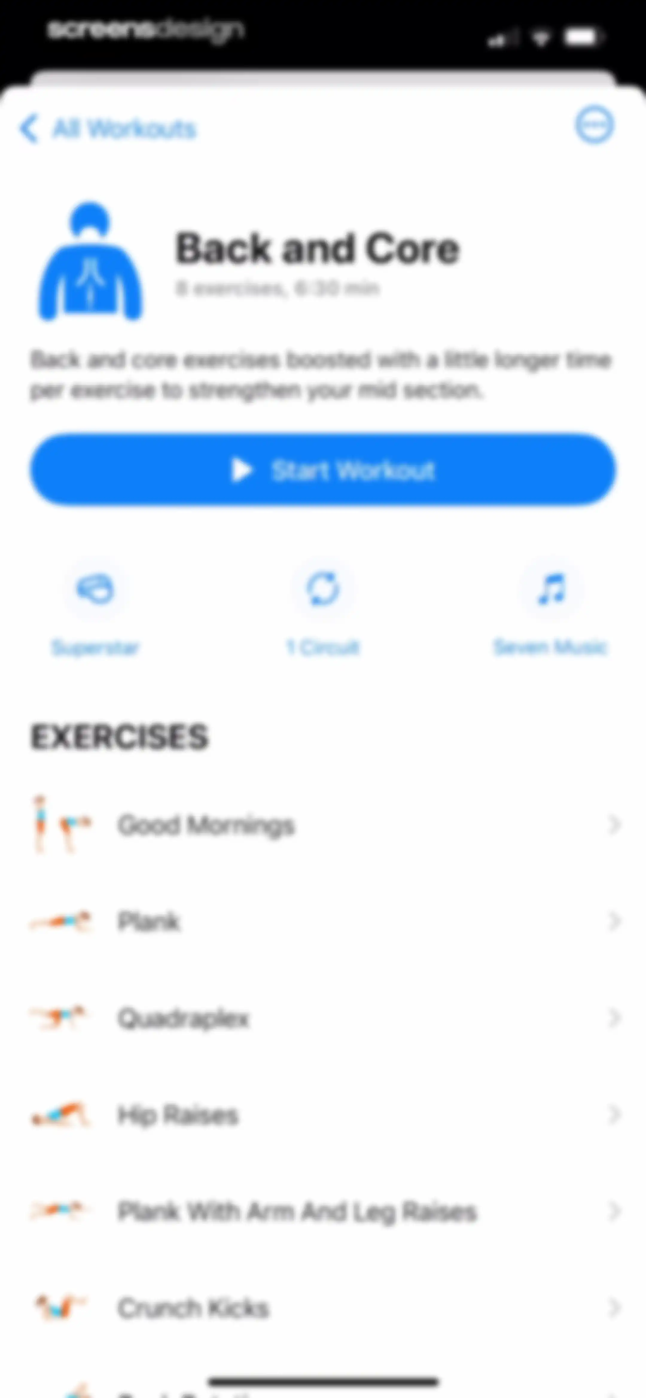 Seven: 7 Minute Workout screen 105