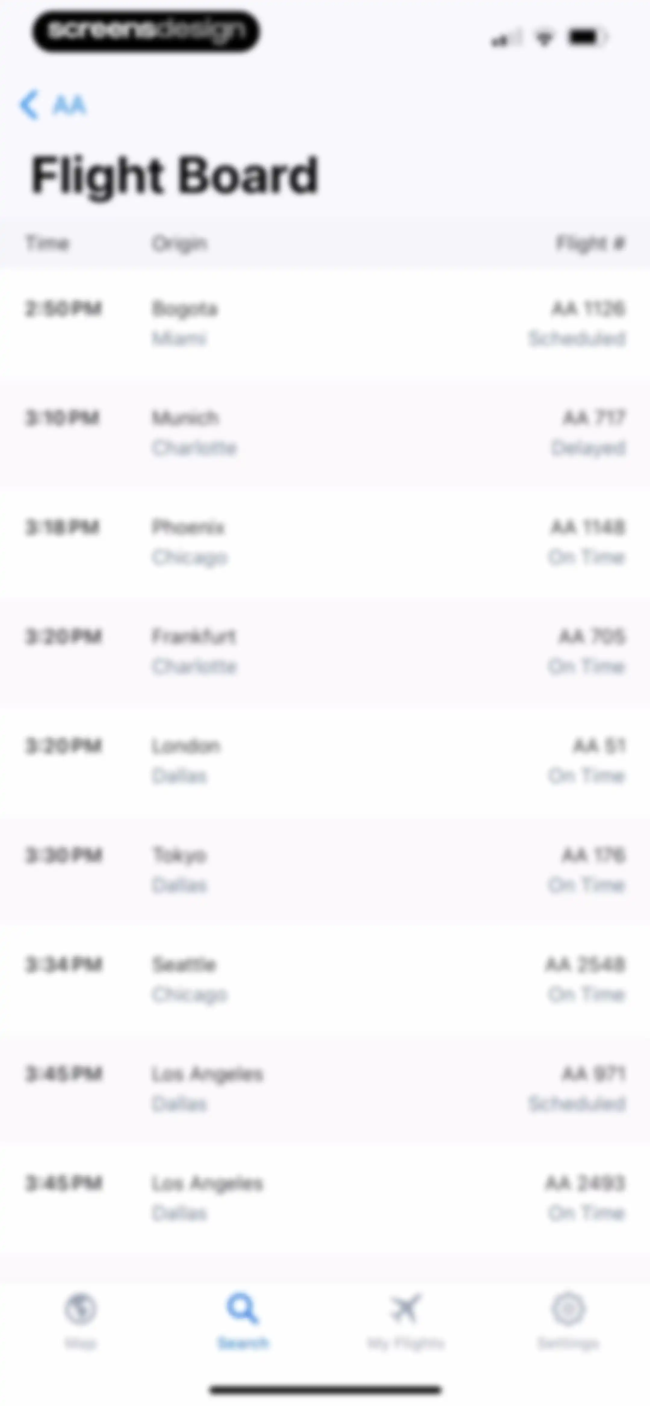 Flight Tracker + screen 70