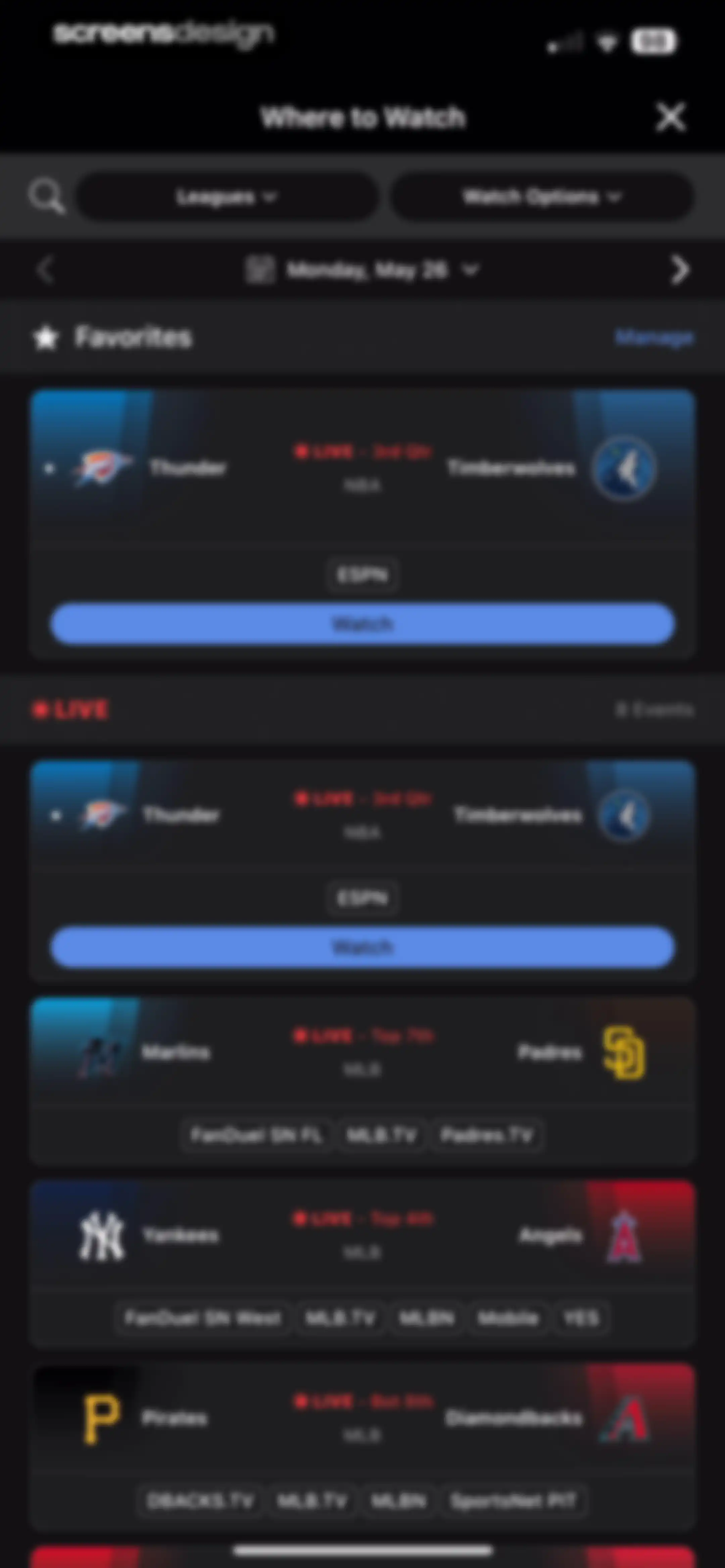 ESPN: Live Sports & Scores screen 105
