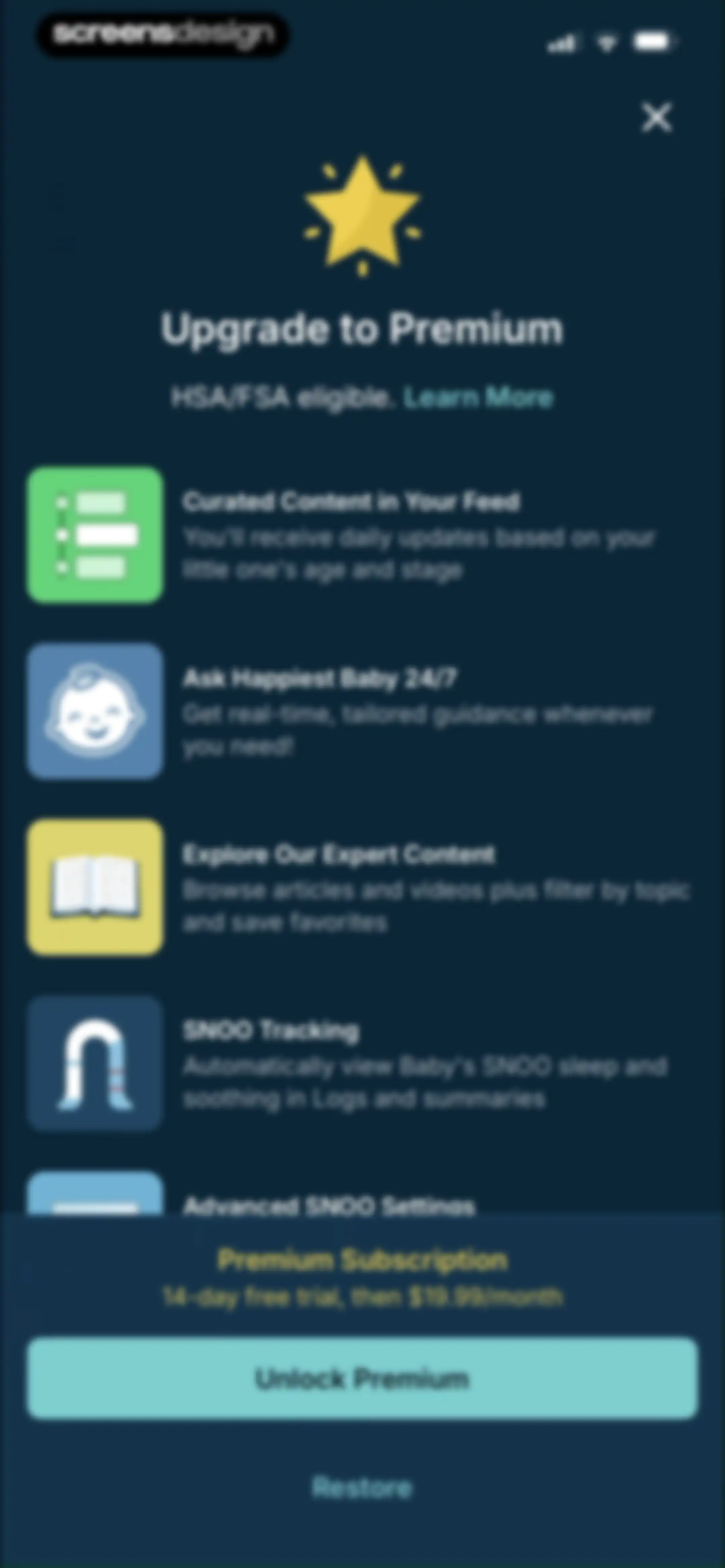 Happiest Baby, makers of SNOO screen 23