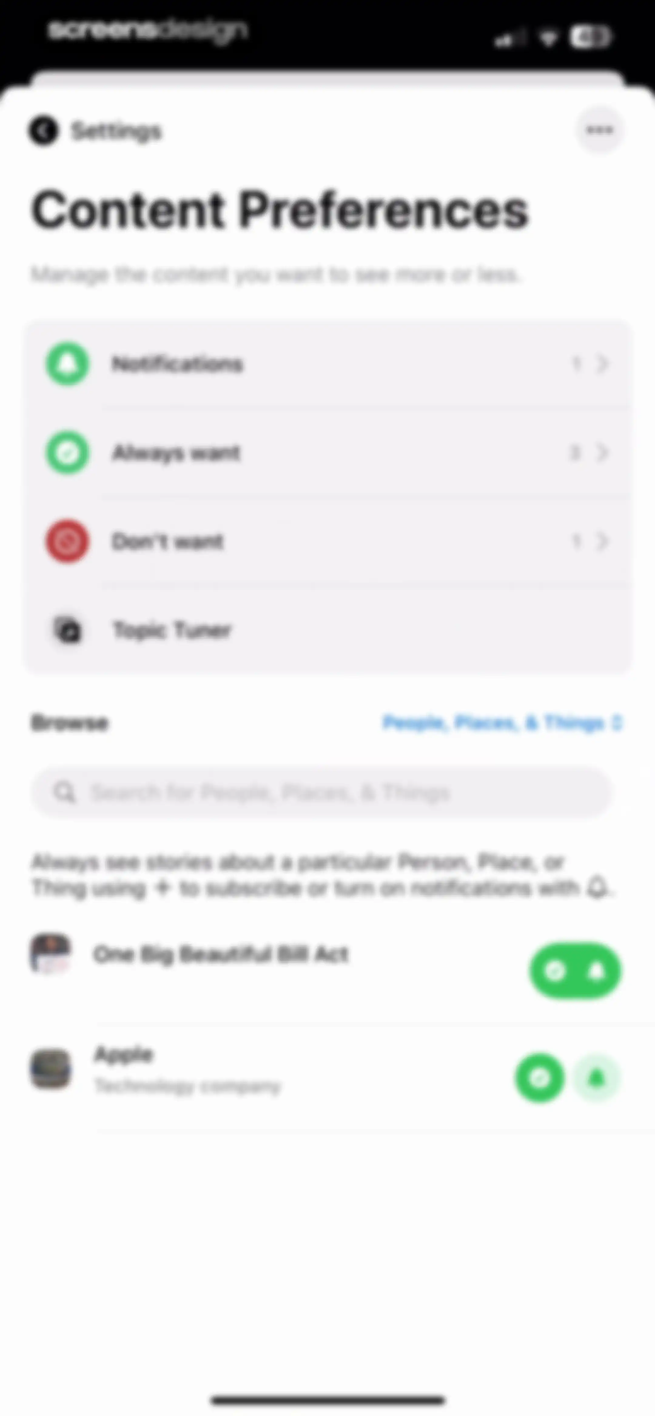 Particle: Personalized News screen 130
