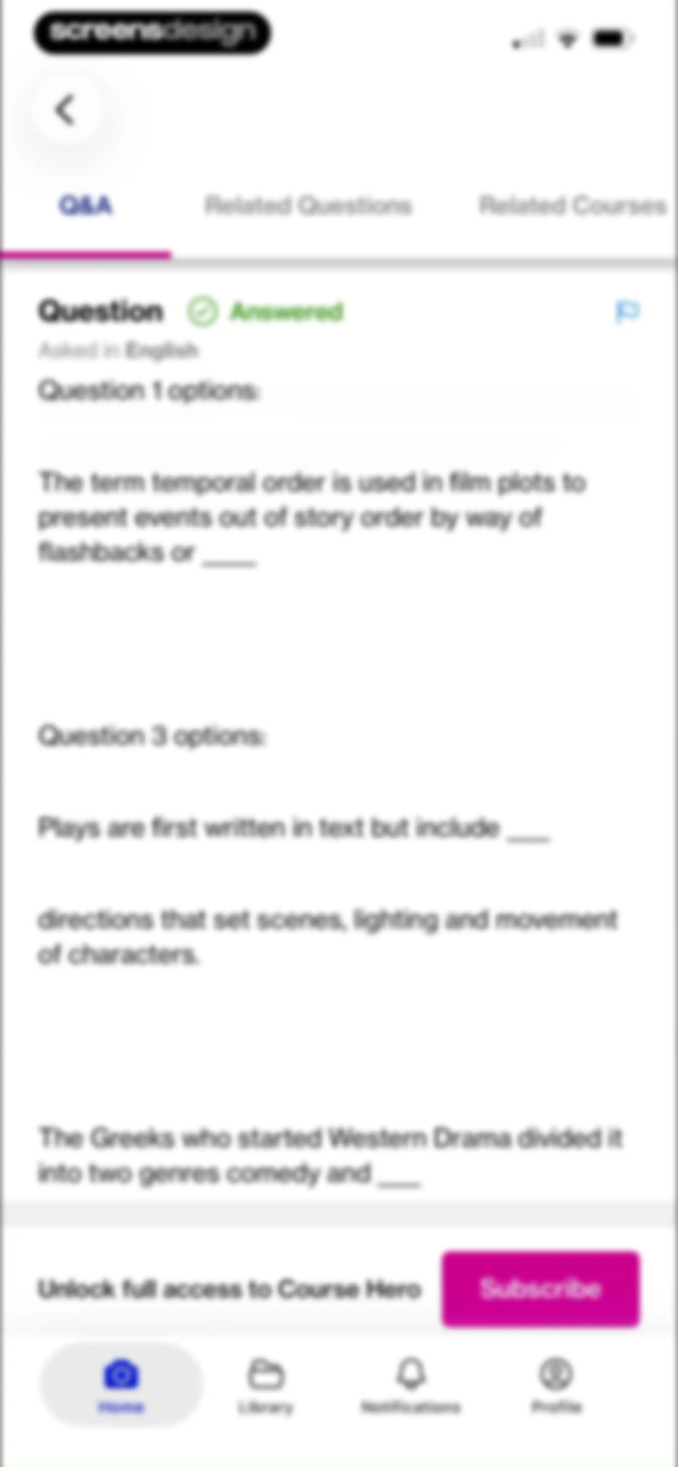 Course Hero: AI Homework Help screen 41