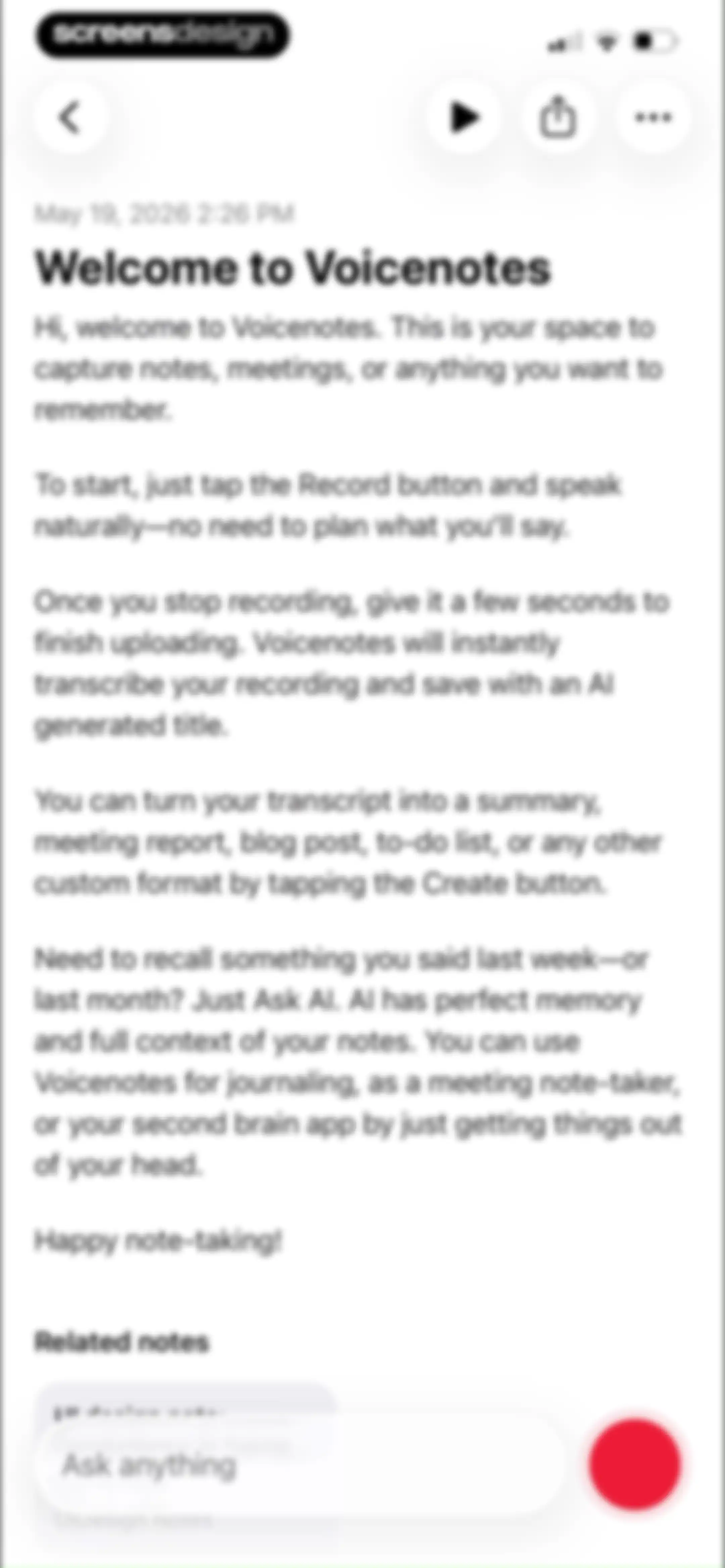 Voicenotes AI Notes & Meetings screen 23