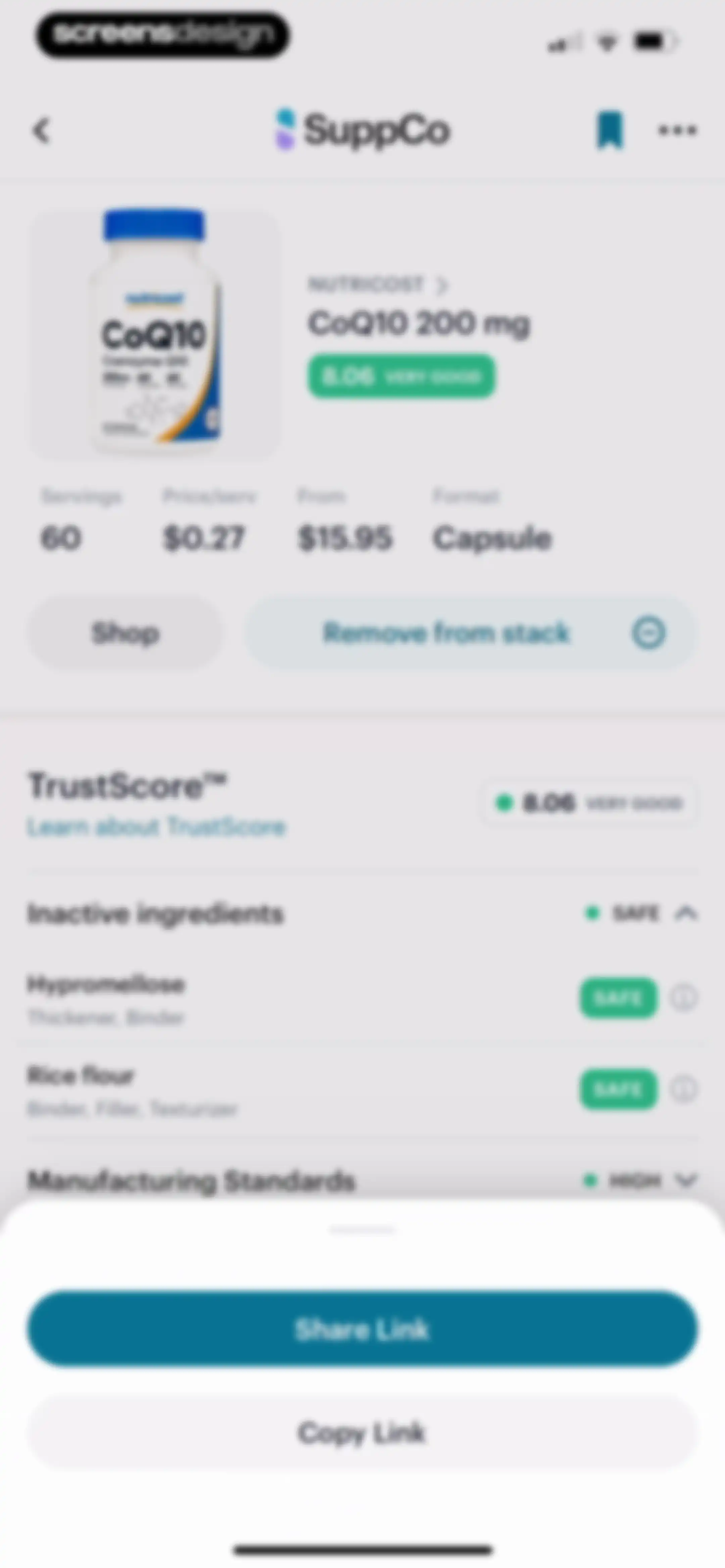 SuppCo: Supplement Scanner screen 67