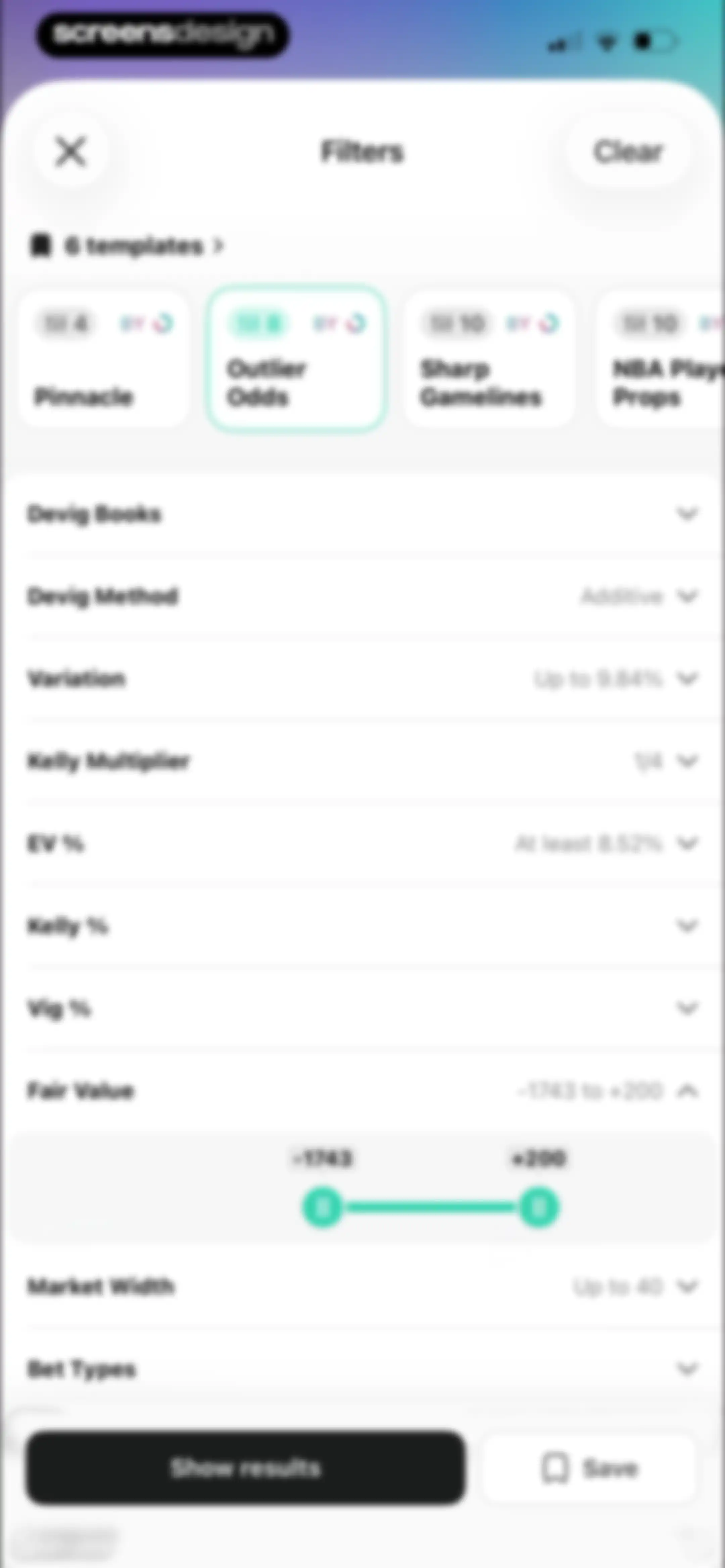 Outlier: Smart Sports Betting screen 95