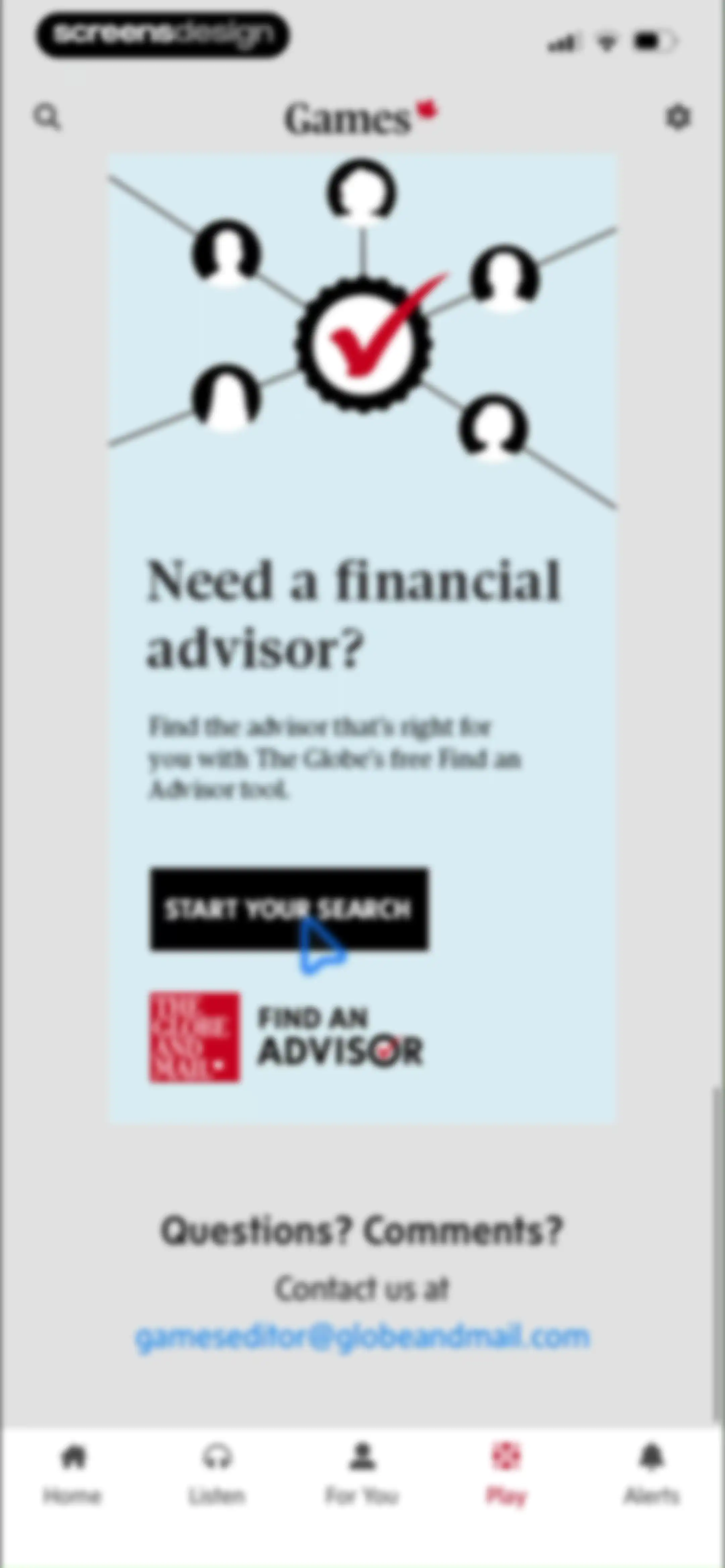 The Globe and Mail screen 108