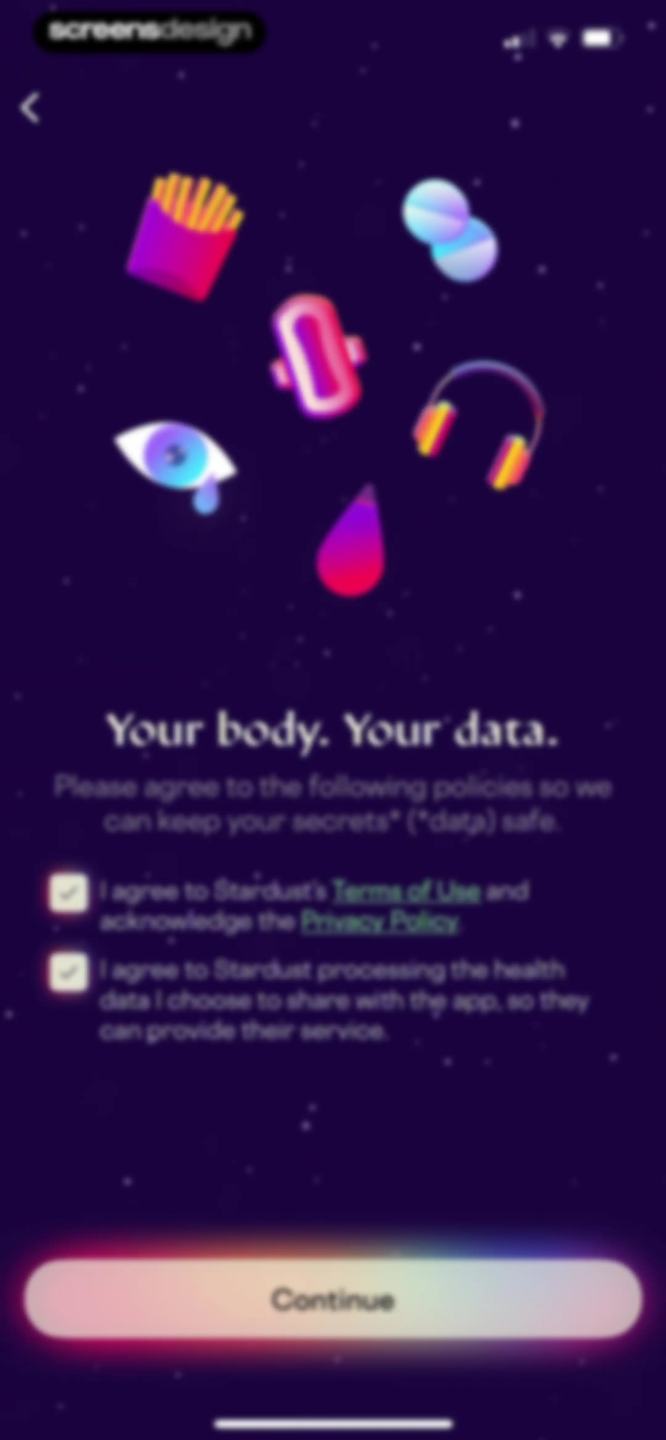 Stardust Period Tracker screen 3