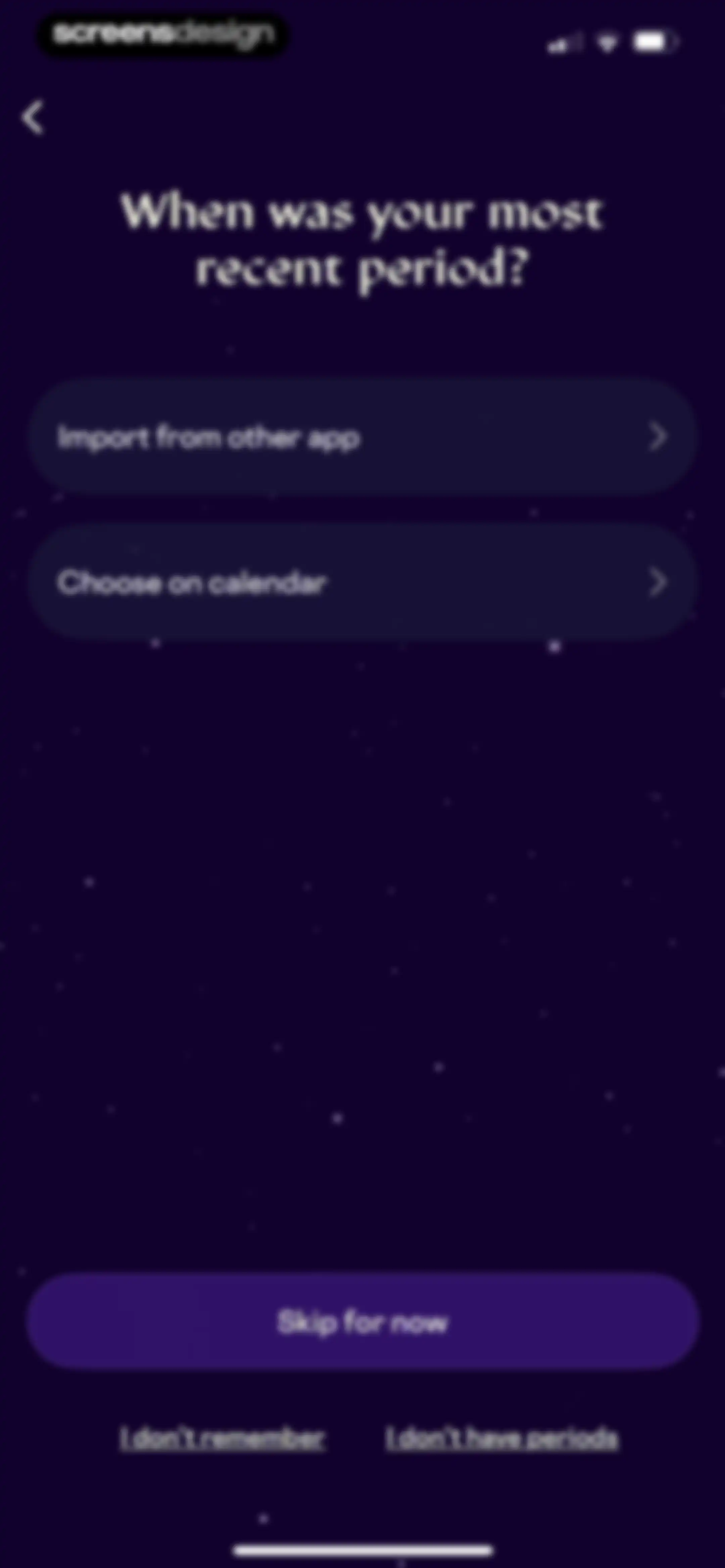 Stardust Period Tracker screen 12