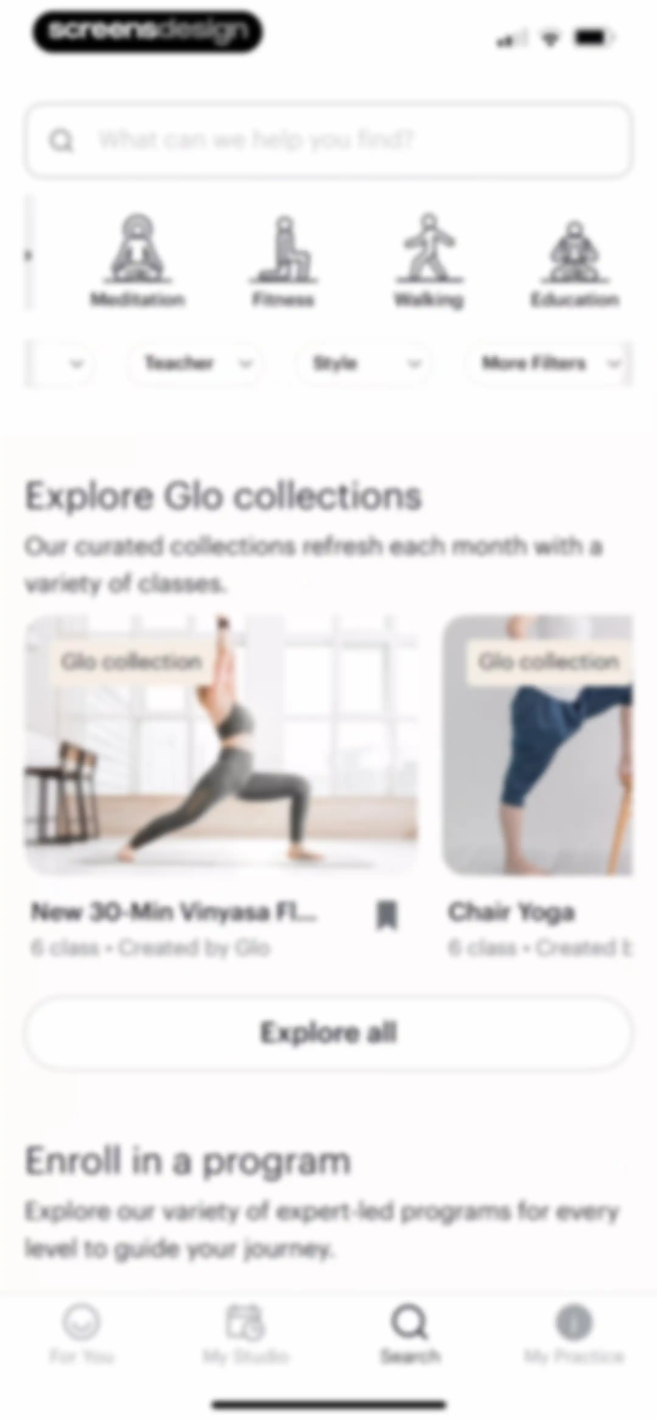Glo | Yoga and Meditation App screen 66