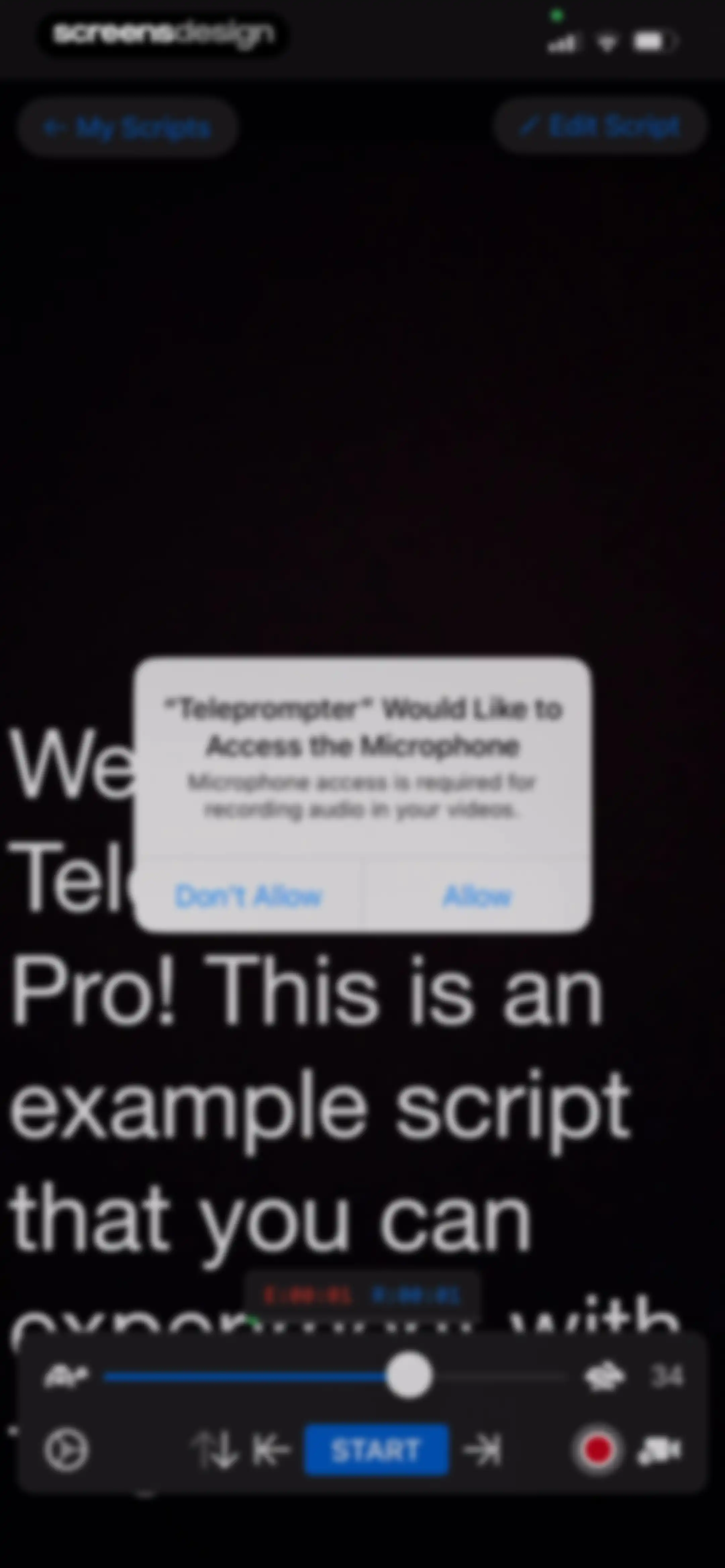 Teleprompter screen 27