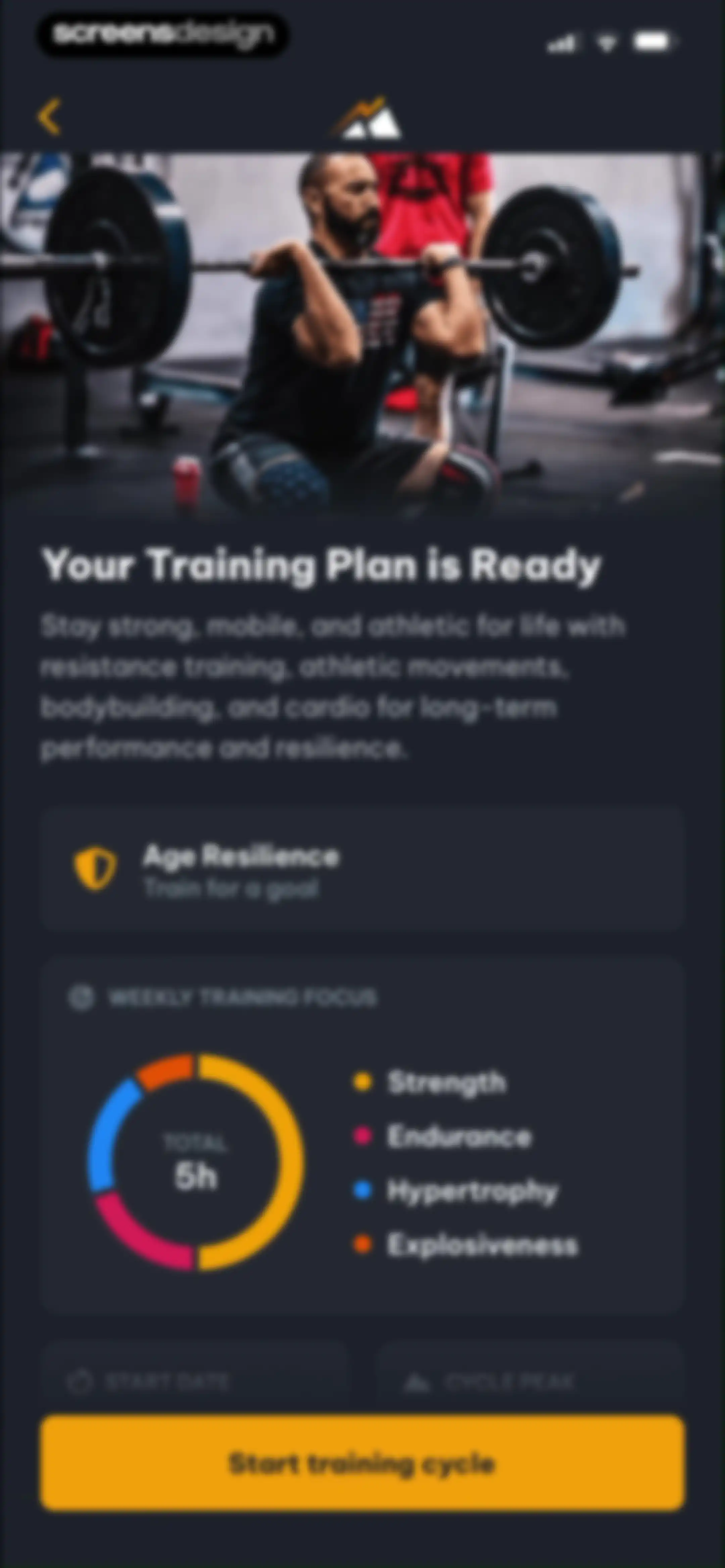 Peak Strength screen 81