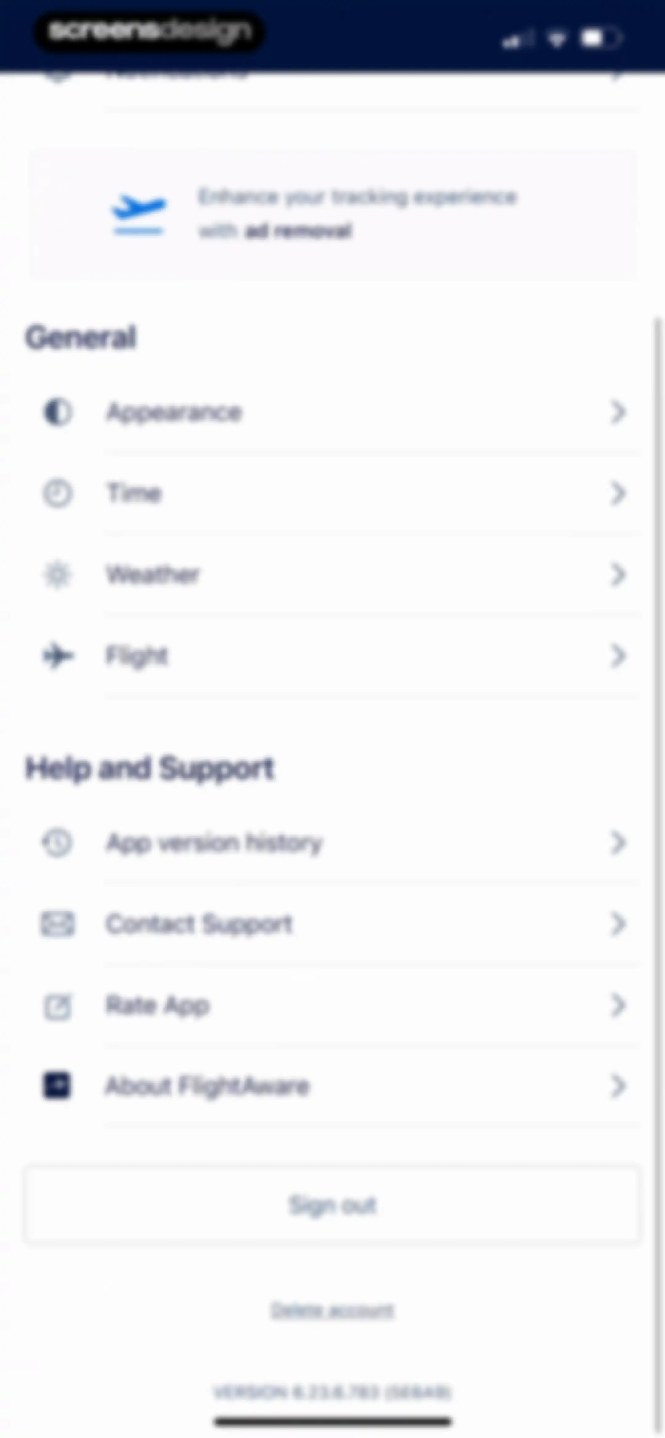 FlightAware Flight Tracker screen 110