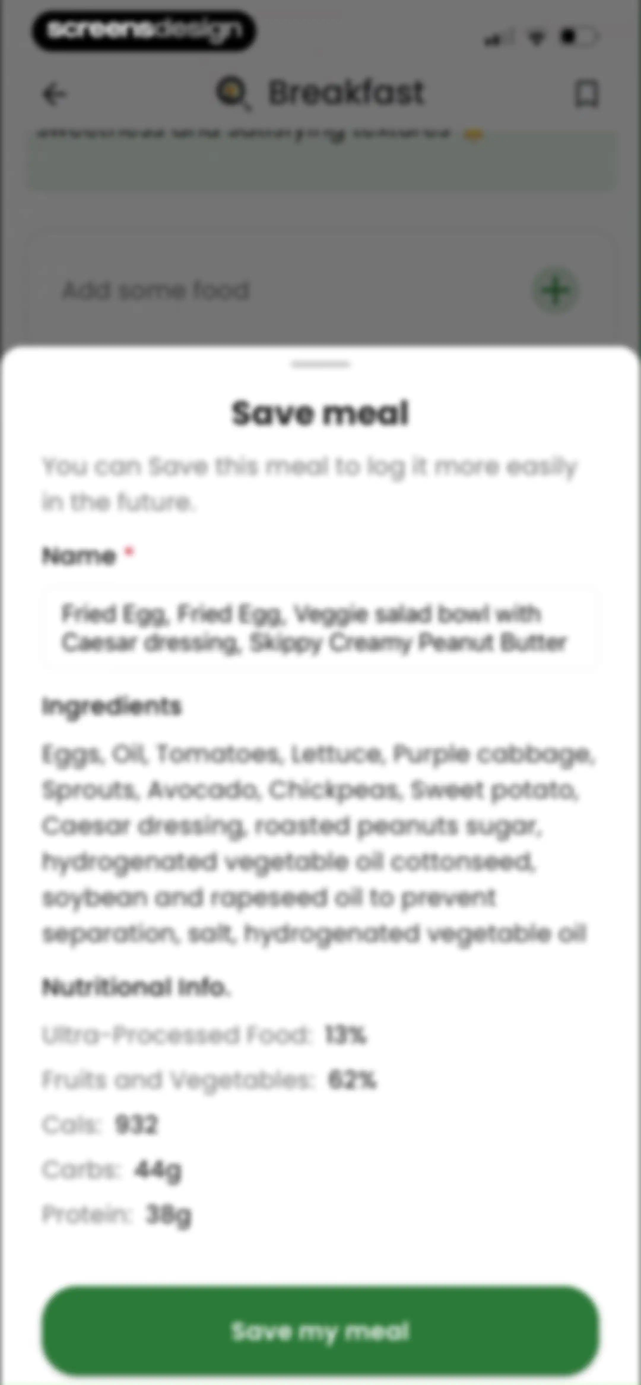 Diabetes food tracker - Gococo screen 85